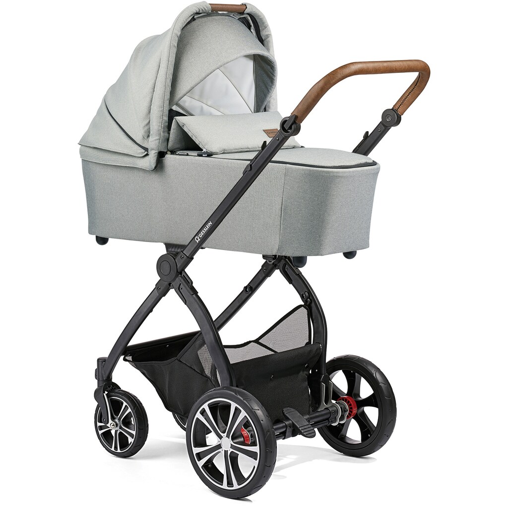 Gesslein Kombi-Kinderwagen »FX4 Life, schwarz/tabak, granitgrau meliert/Petrol Tupfen«, mit Wanne CX3; Design & Handarbeit aus Deutschland