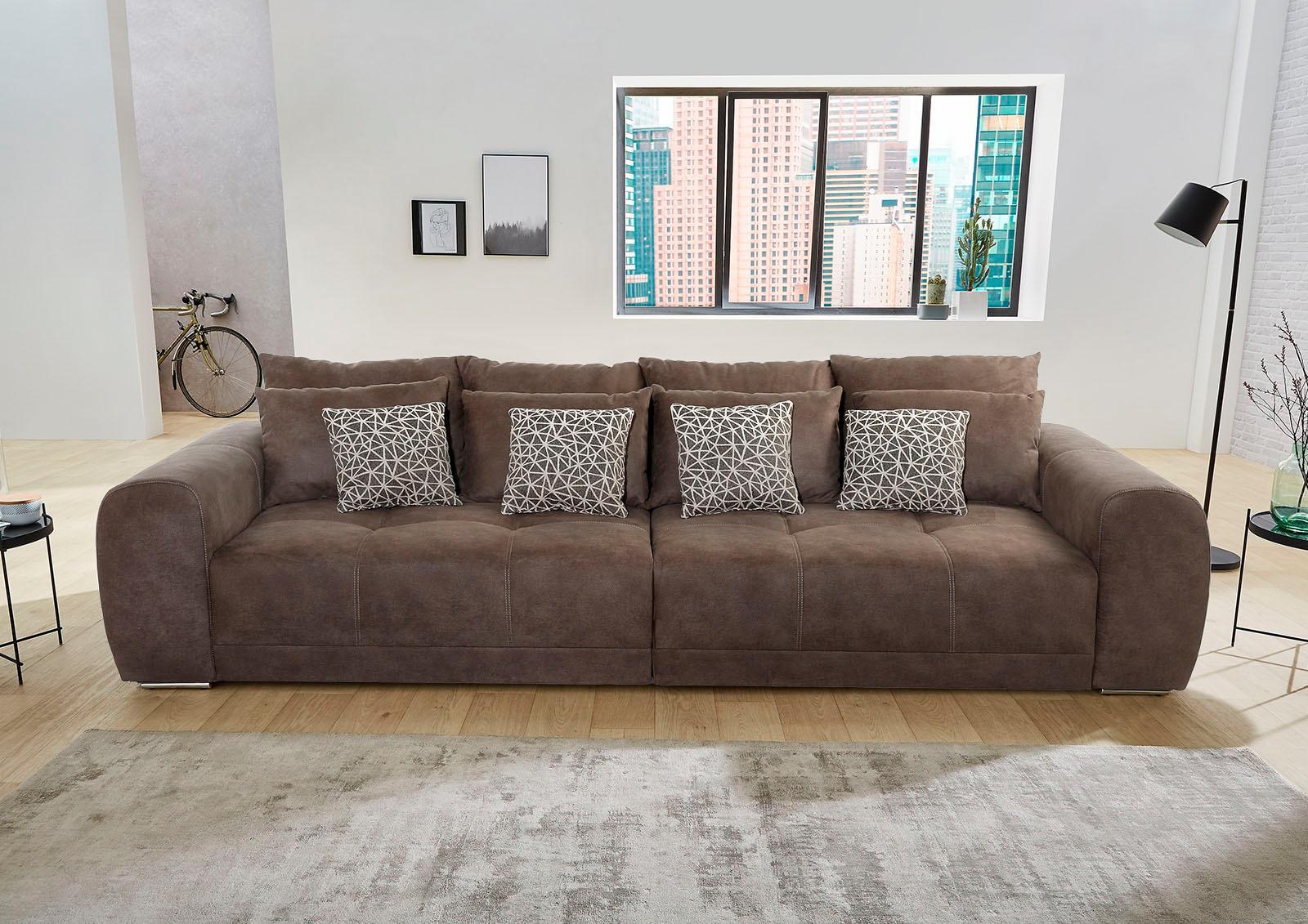 Jockenhöfer Gruppe Big-Sofa "Moldau, B. 306 cm, mit Federkernpolsterung, Liegefläche 120x240 cm" Mega-Sofa im XXL-Format, Federkern, 12 Kissen