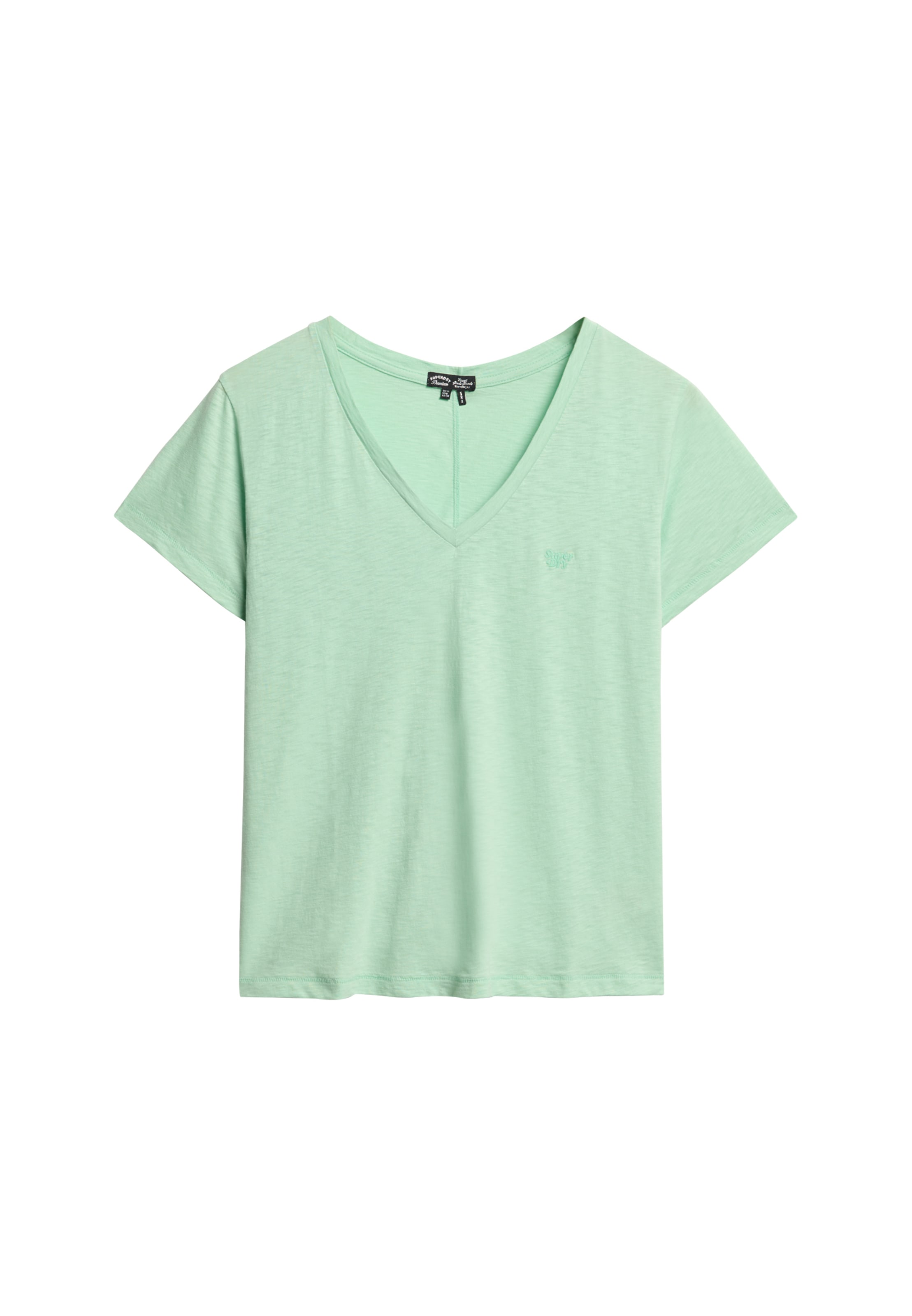 Superdry V-Shirt »STUDIOS SLUB EMB VEE TEE«, strukturiertes T-Shirt mit V-Ausschnitt und Stickerei