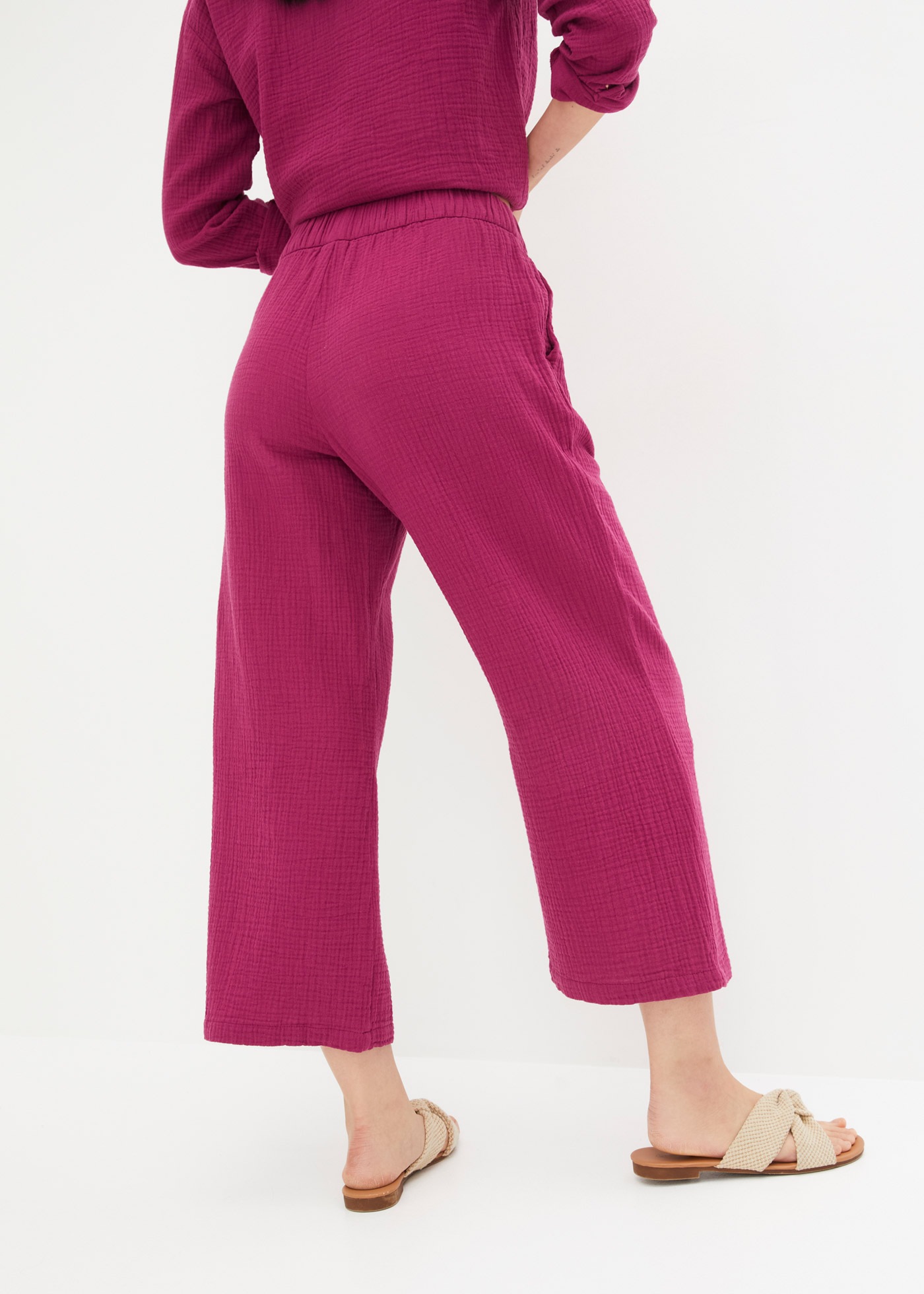 bonprix Marlene-Hose aus reiner Baumwolle, weites Musselin-Material, Loose günstig online kaufen