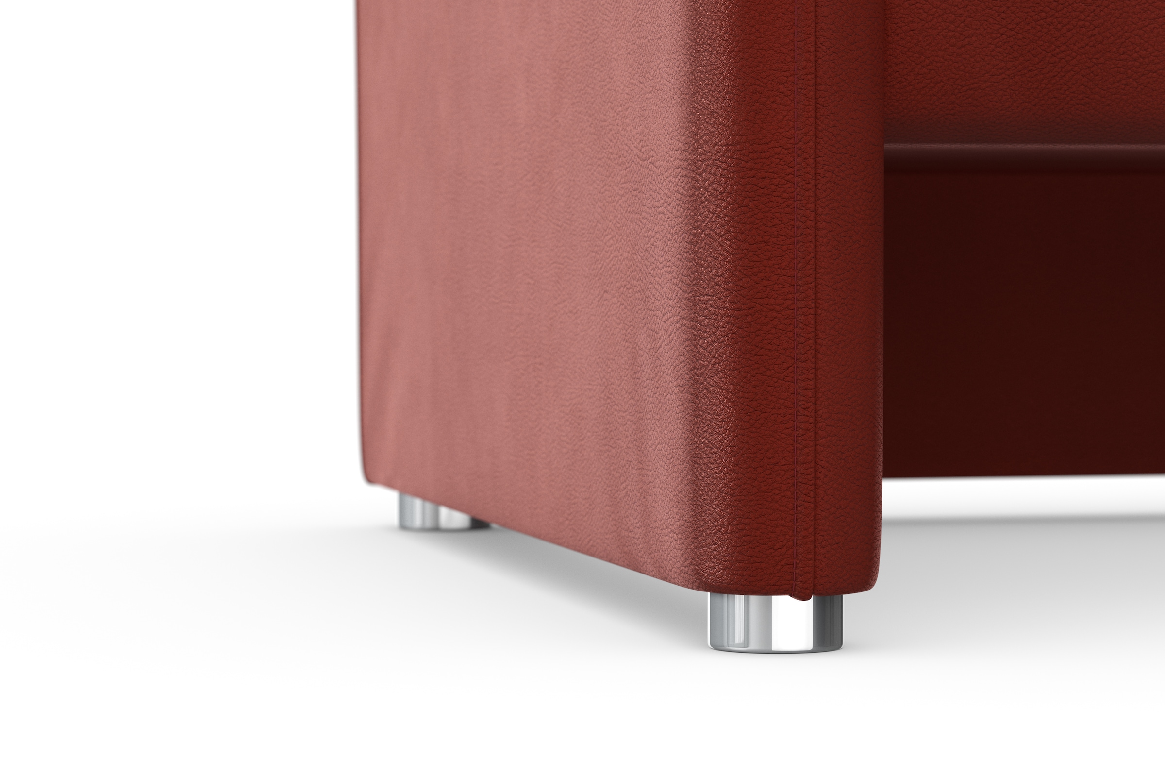 DOMO collection 2-Sitzer »Pina, schmale Armlehnen, mit Federkern, kompakt & elegant«, Hoher Sitzkomfort, Luxus-Microfaser Lederoptik, rot, Breite 159 cm