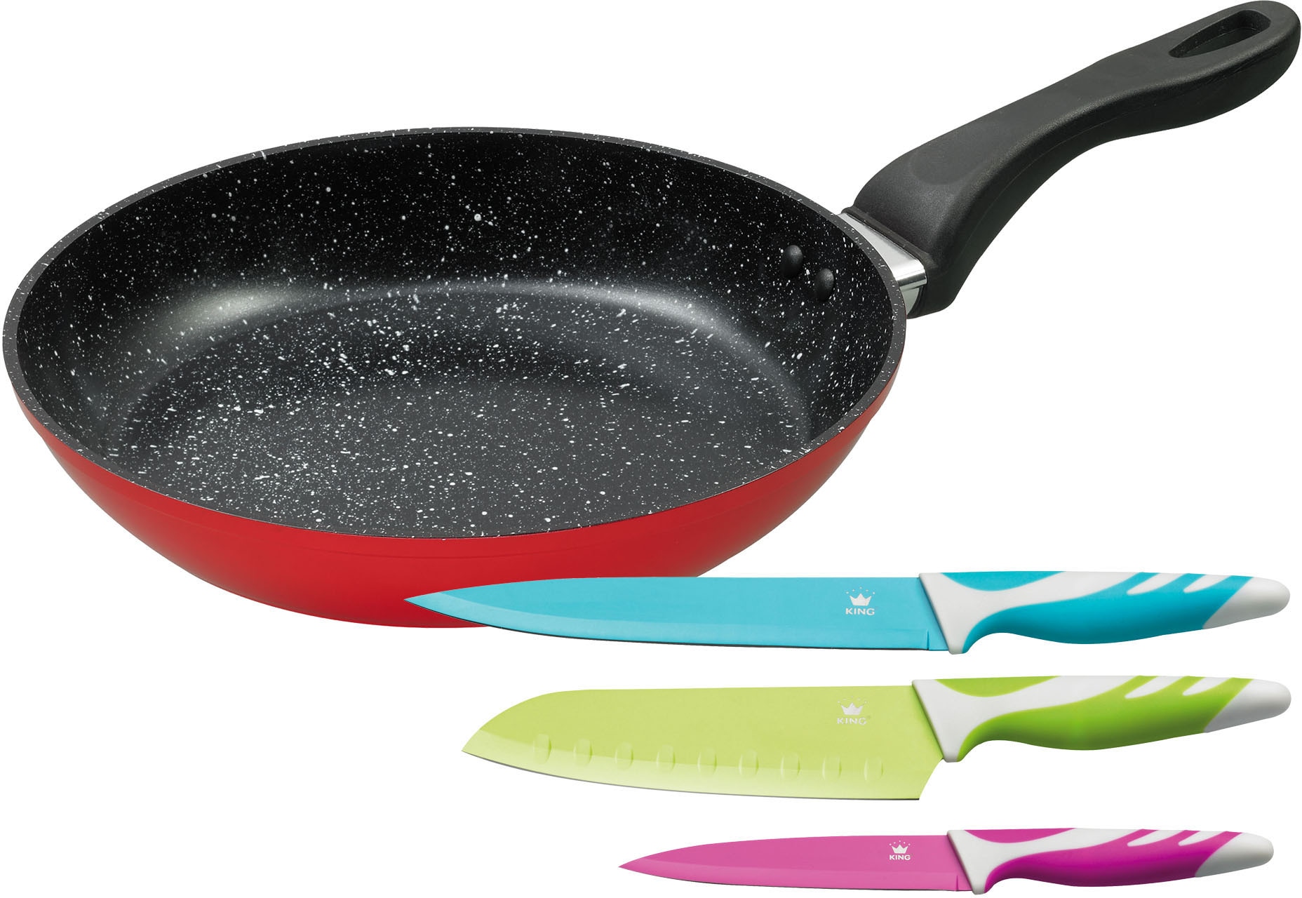 KING Bratpfanne Aluminium Set, 1 Pfanne, 3 Messer, 4 Stk. tlg. Ø 28 cm, for günstig online kaufen
