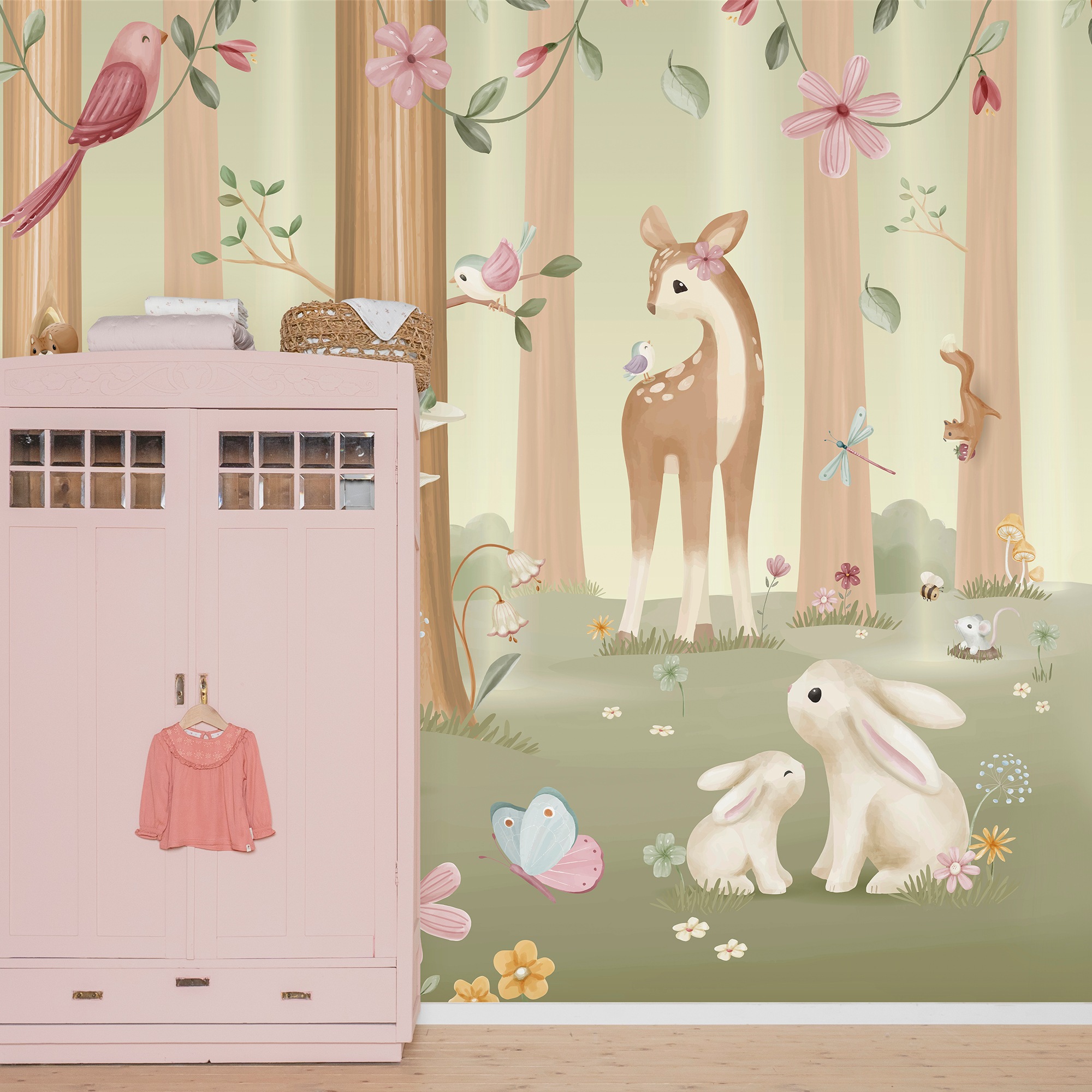 Little Dutch Vliestapete "Fairy Garden" Neutral Glatt 280x300cm (LxB) Ca. 8, 4m2