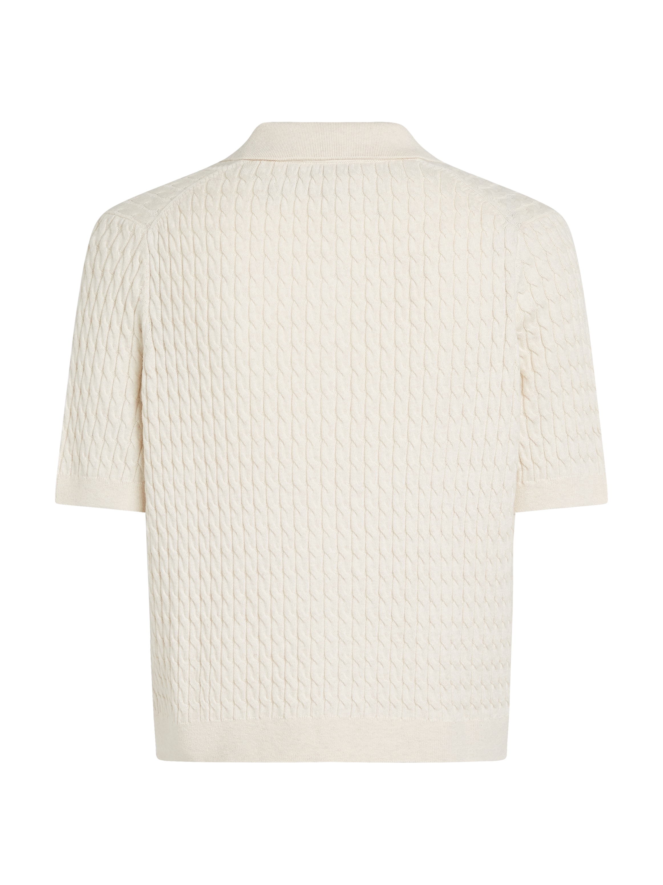 Tommy Hilfiger Polokragenpullover »CO CABLE POLO SWEATER SS«, mit Zopfmuster