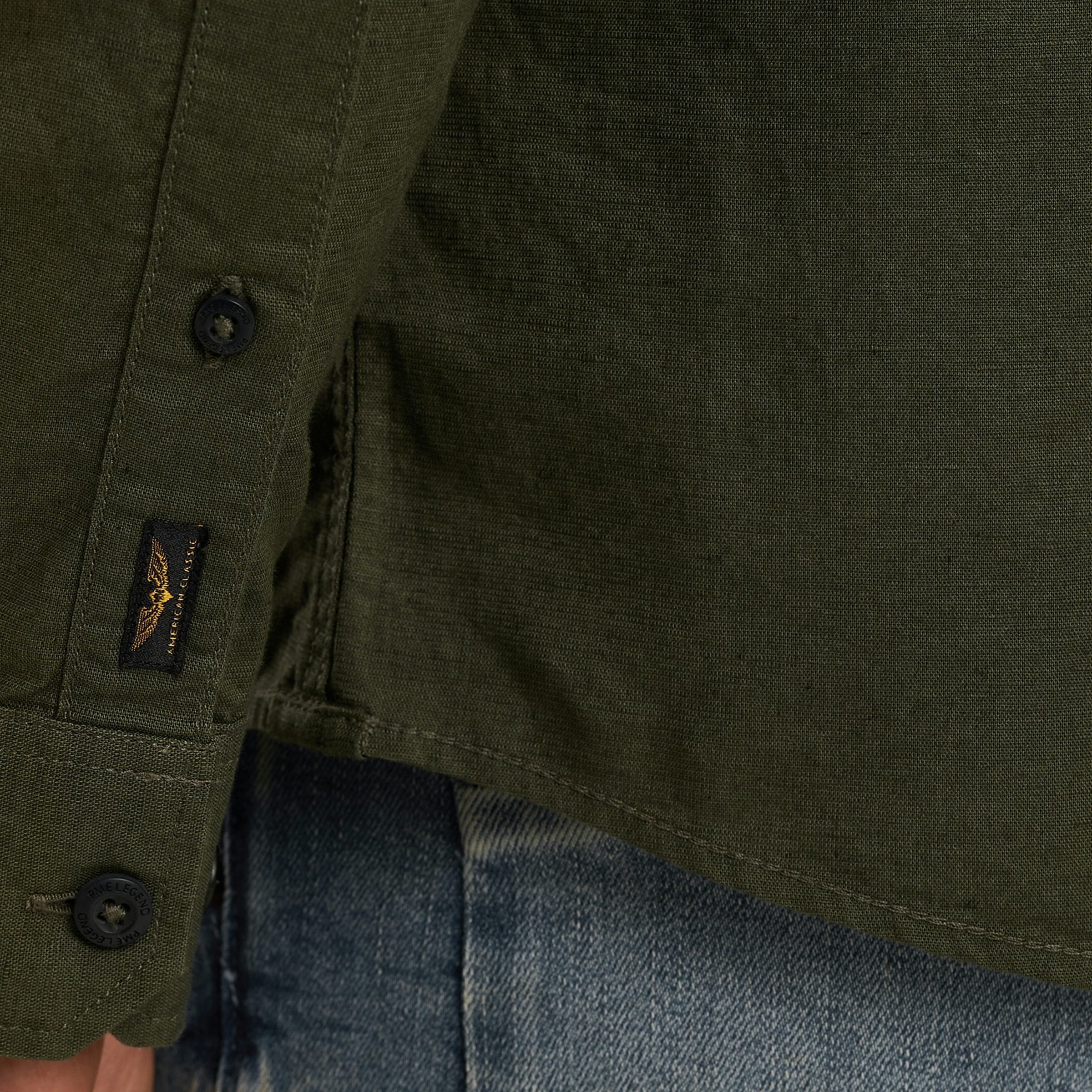 PME LEGEND Langarmhemd »Long Sleeve Shirt Cotton/linen«, mit Brusttaschen und mit Leinen
