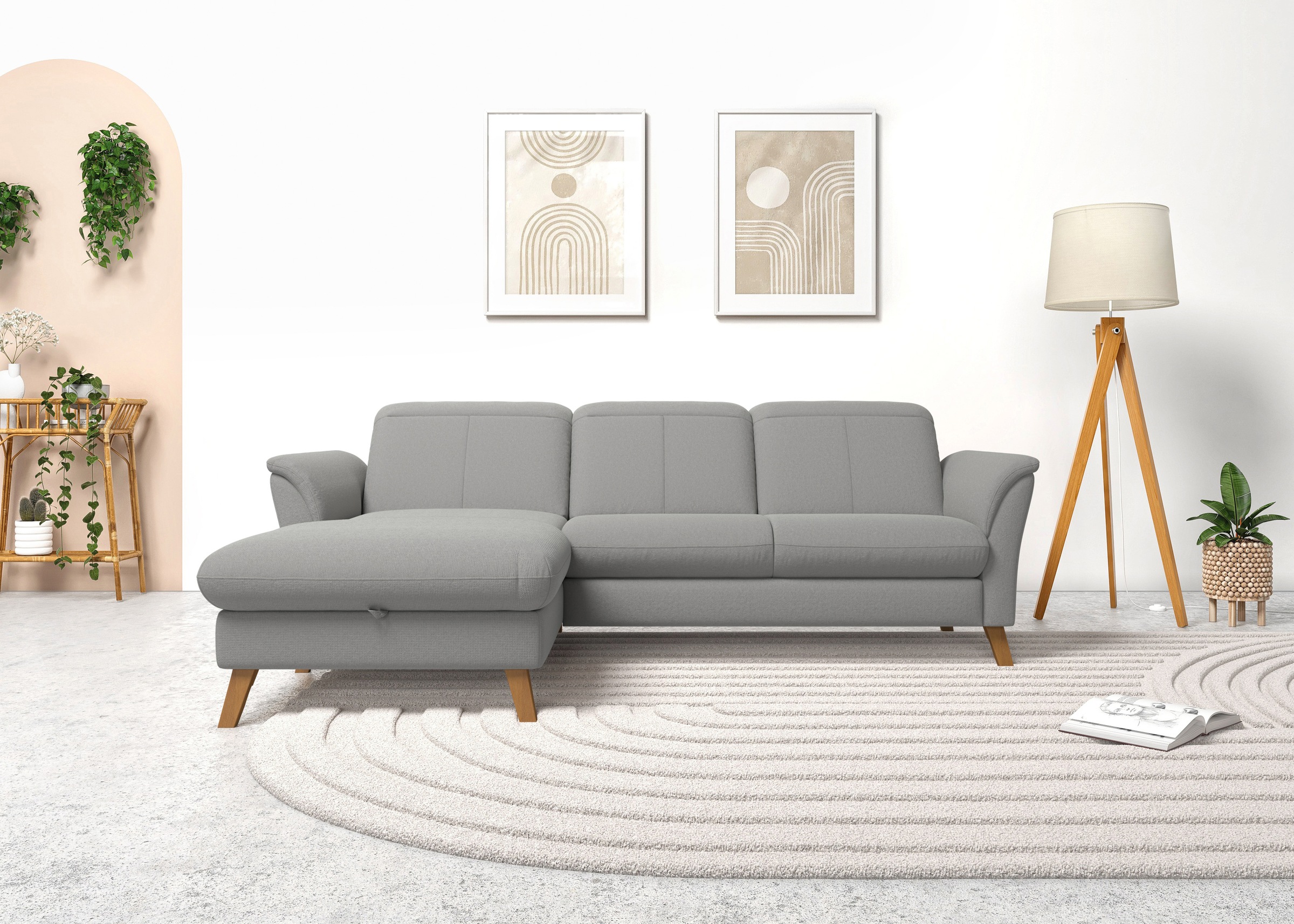 sit&more Ecksofa »Romero L-Form«, wahlweise mit oder ohne Relax-Funktion, Bettfunktion, Bettkasten