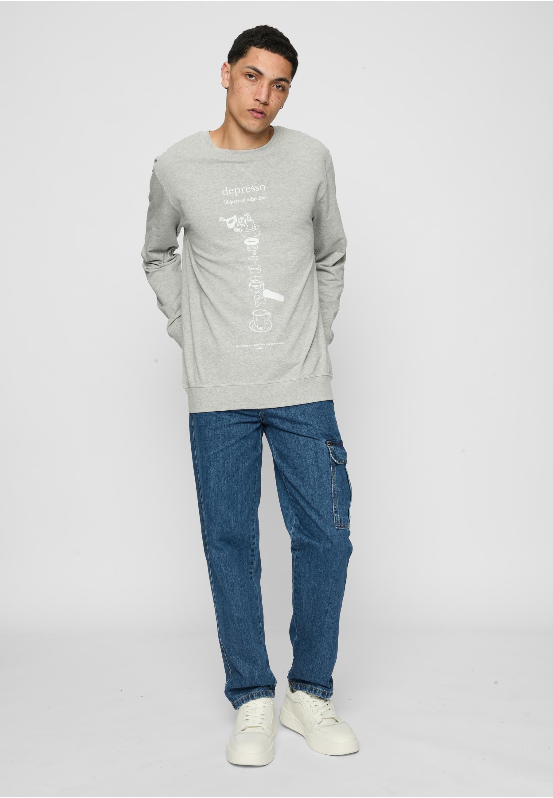 MisterTee Rundhalspullover »MisterTee Herren Depresso Crewneck«, (1 tlg.)