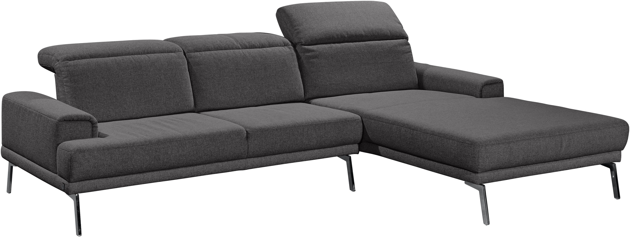 Musterring Ecksofa »MR 4580«, mit Kopf- und Sitztiefenverstellung, Metallfuß chrom, 288 x 193/220cm