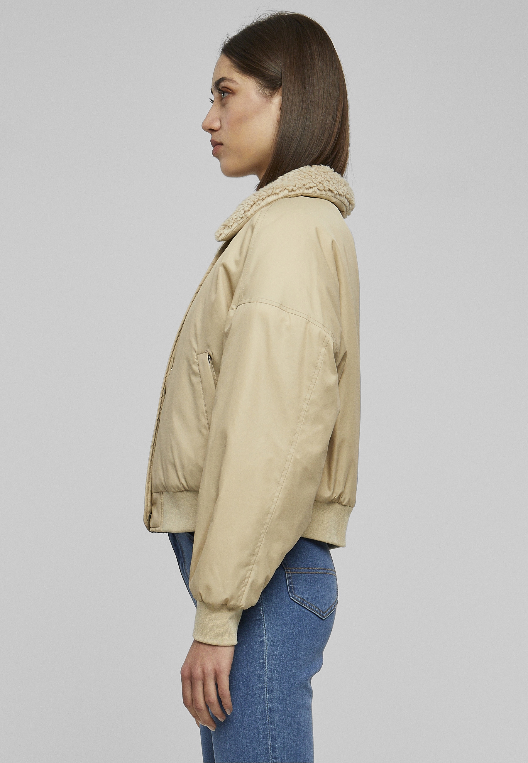 URBAN CLASSICS Winterjacke »Urban Classics Damen Ladies Pilot Bomber Jacket« 1 Stk. tlg. ohne Kapuze