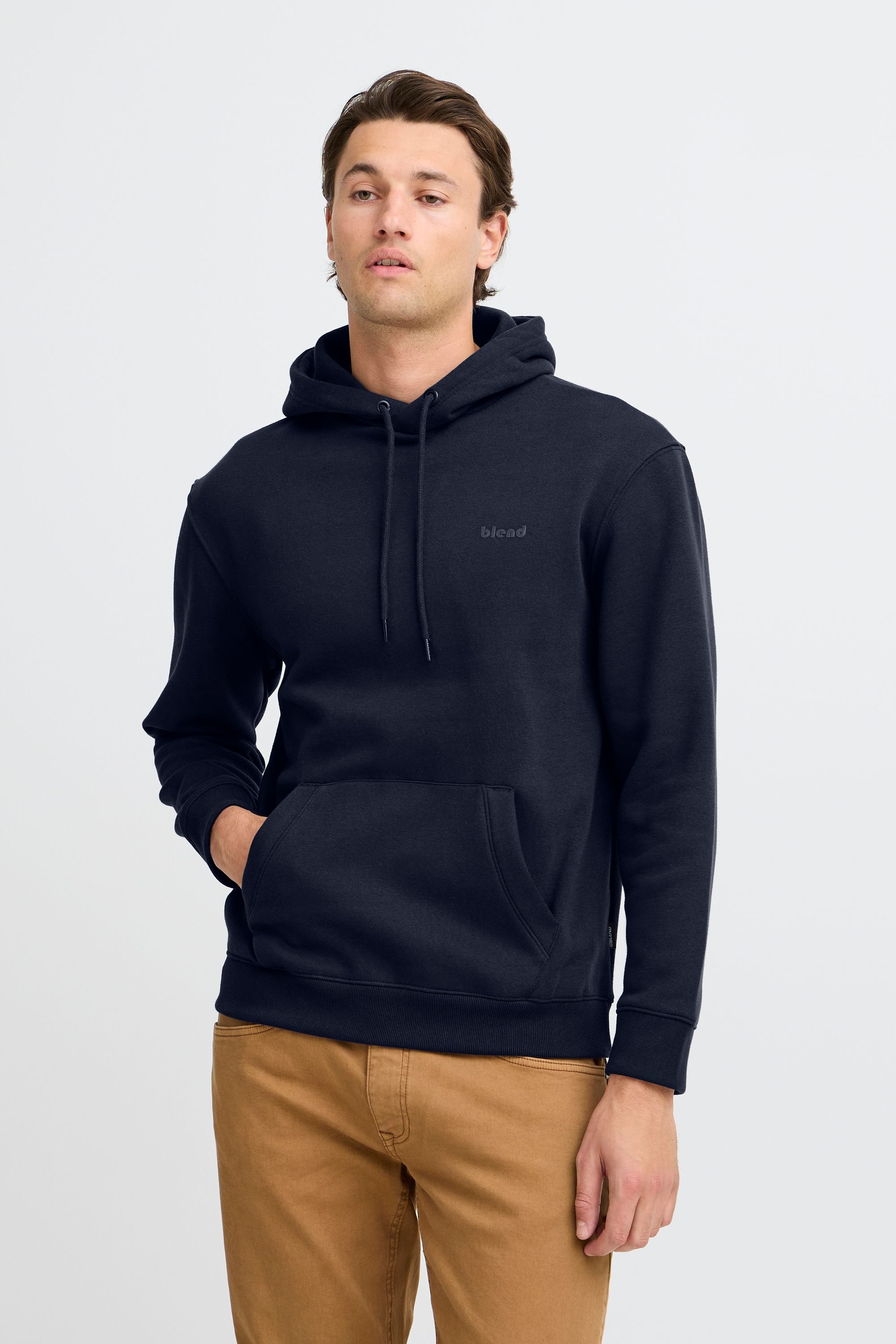 Longpullover BLEND "Sweatshirtkapuzenpul BHDownton", Herren, Gr. XXL, blau (schwarz navy), Obermaterial: 50% Baumwolle CO. 50% Polyester PES., Sweatshirts Longpullover 5