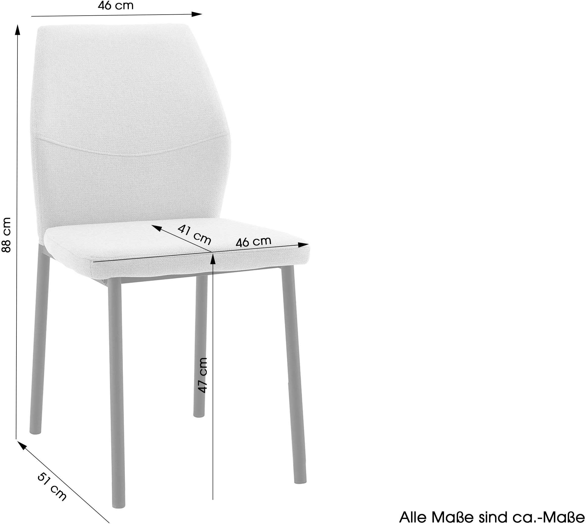 Home affaire Esszimmerstuhl »Lumos«, (Set), 2 St., Webstoff, Webstoff in vielen Farben erhältlich mit stabilem Metalluntergestell