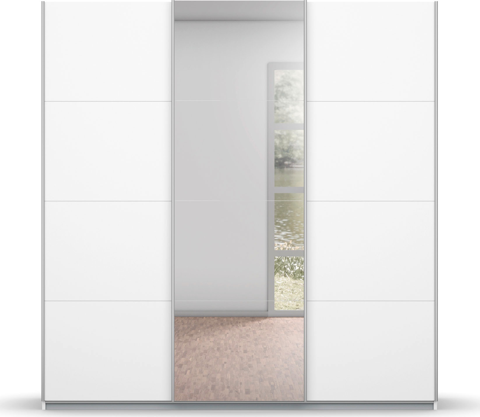 rauch Schwebetürenschrank »Kleiderschrank Schrank Garderobe BESTSELLER KOLUNA mit Spiegel«, inkl. 2 Innenschubladen sowie extra Einlegeböden MADE IN GERMANY
