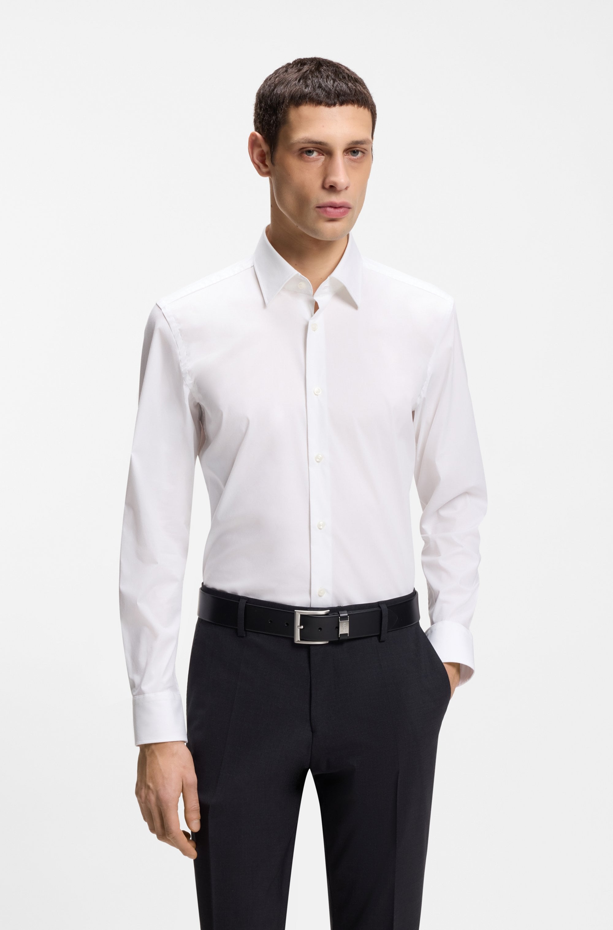 BOSS "Hank" Kentkragen, Slim-Fit, bügelleichte Qualität