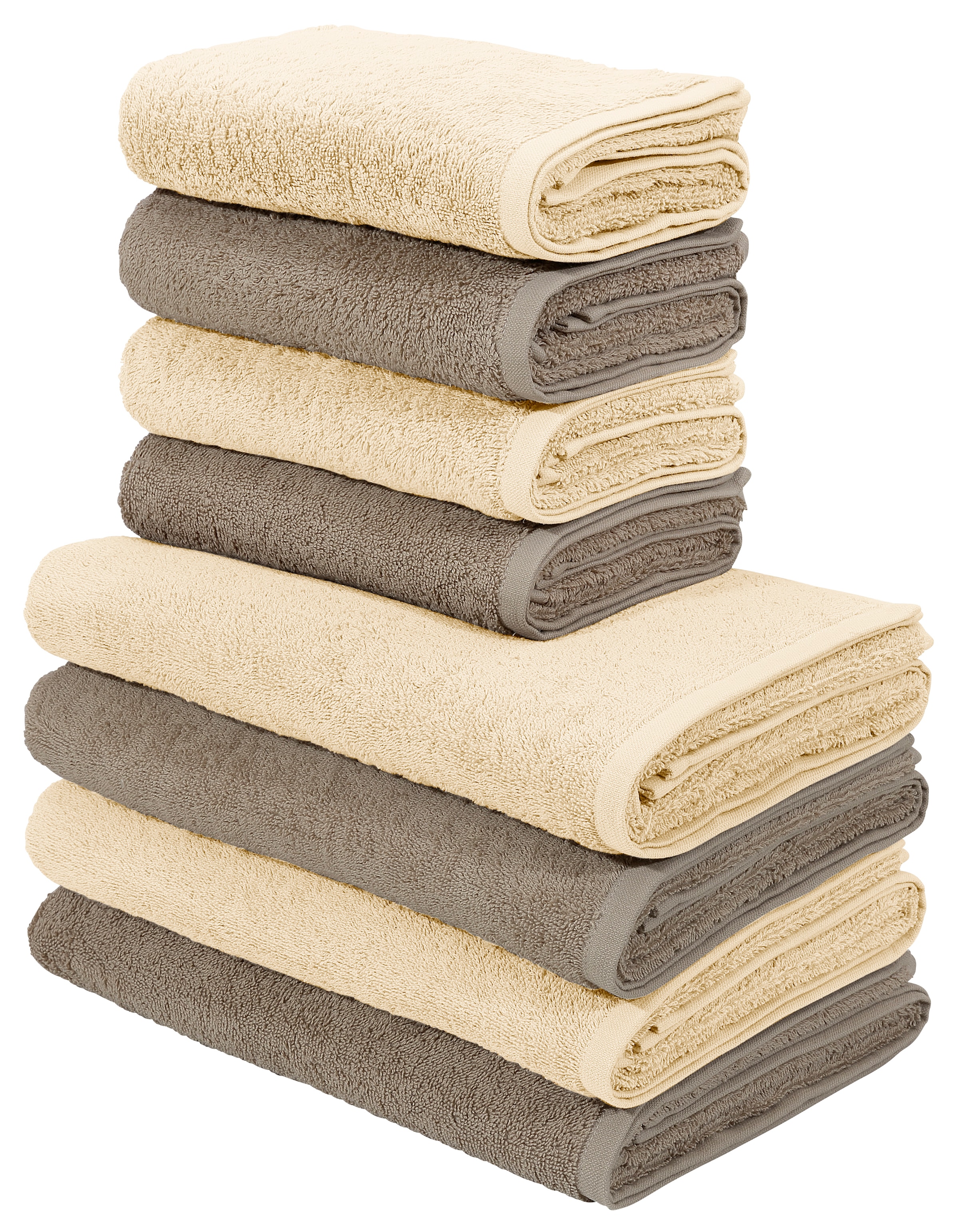 OTTO home Handtuch Set »Merida, 4 Duschtücher 70x140cm, 4 Handtücher 50x100cm« 8 Frottier kuschelig weich, einfarbig, 100% Baumwolle