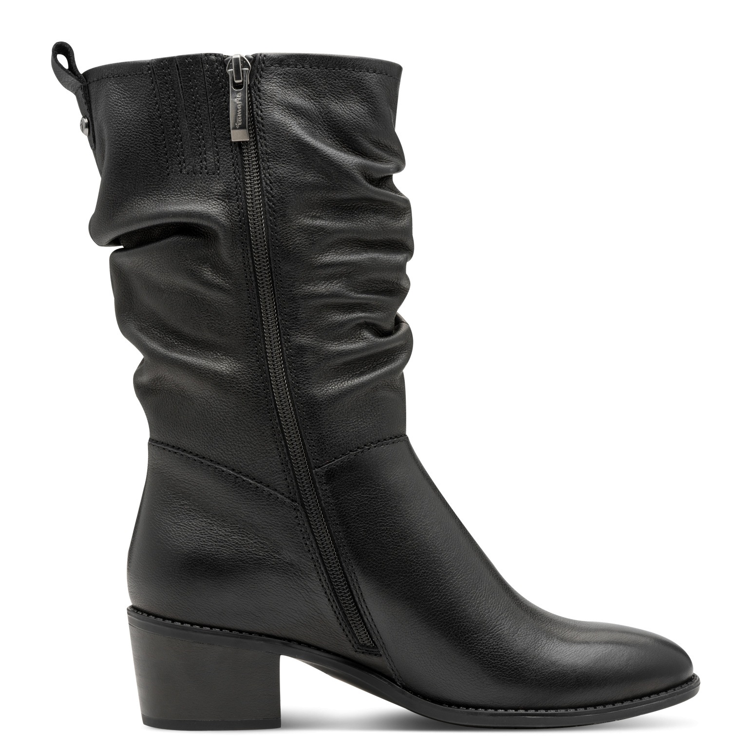Tamaris Damen Slouch Leder Stiefeletten Schwarz Gr. 40 3