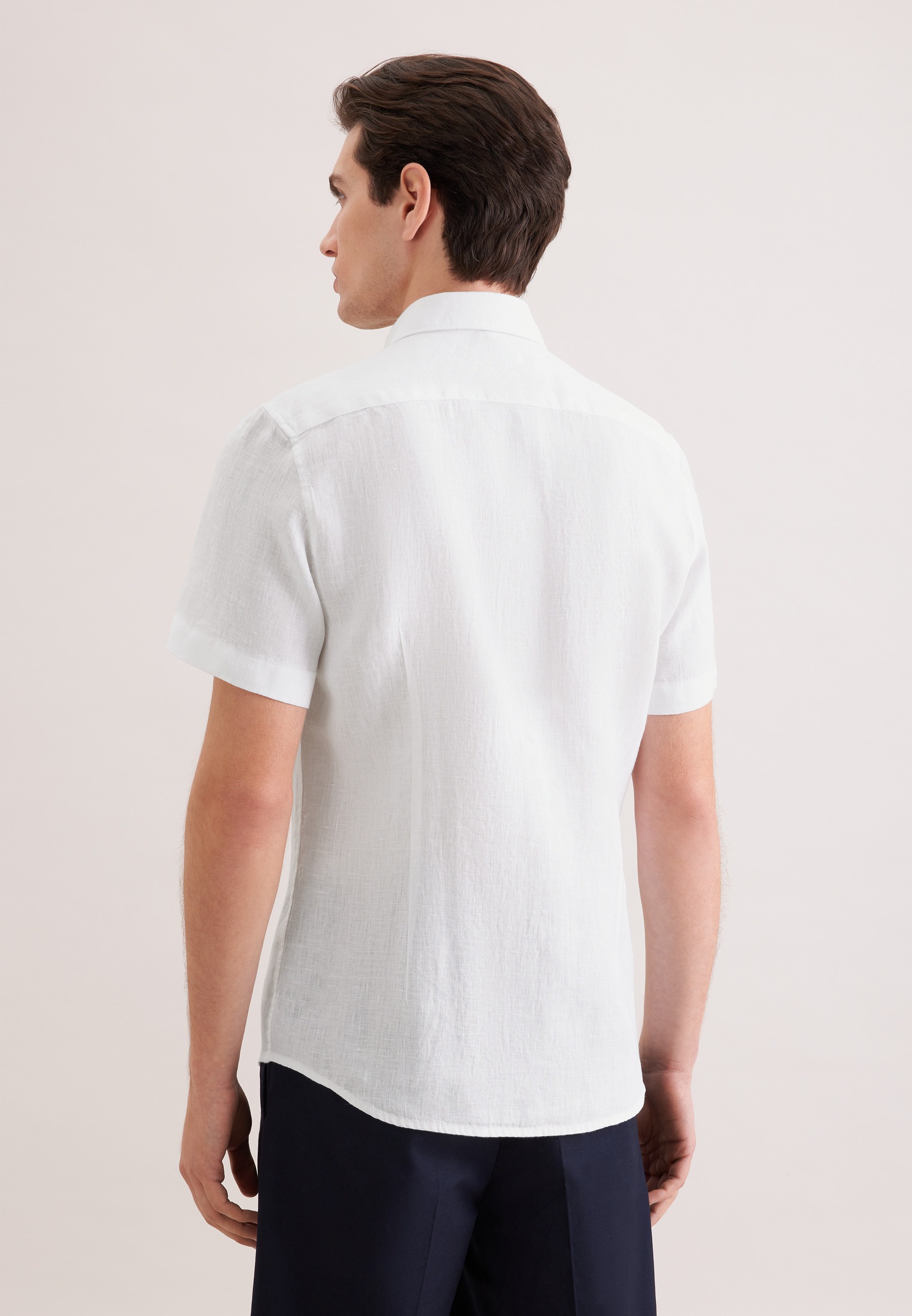 seidensticker Leinenhemd "Schwarze Rose" Shaped 1/2 Kentkragen Uni günstig online kaufen