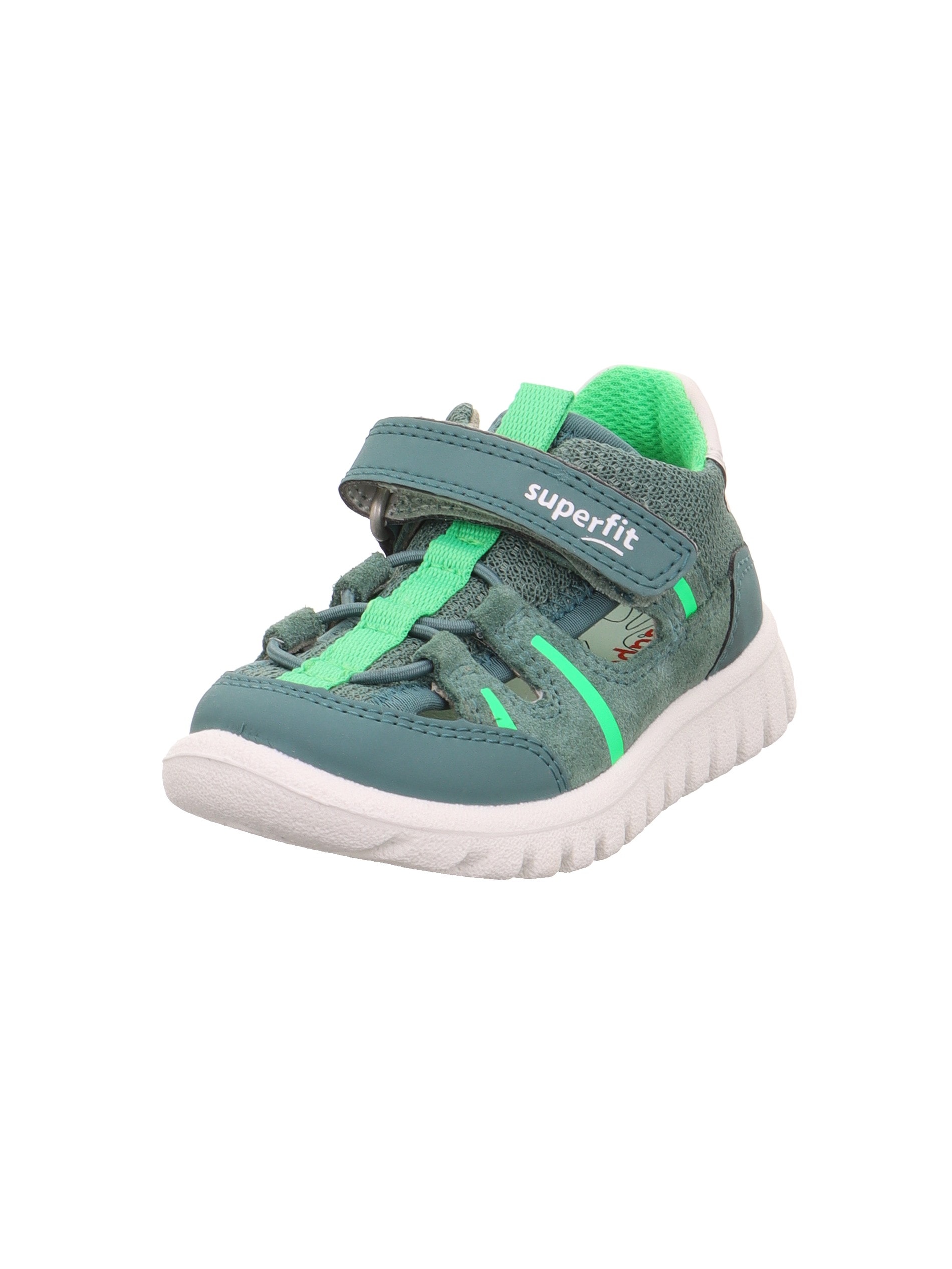 Sneaker SUPERFIT "SPORT7 MINI WMS: mittel", Damen, Gr. 30, grün, hellgrün, Lederimitat, Textil, Veloursleder, Schuhe Sneaker, Klettschuh, mit herausnehmbarer Einlage, Größenschablone zum Download