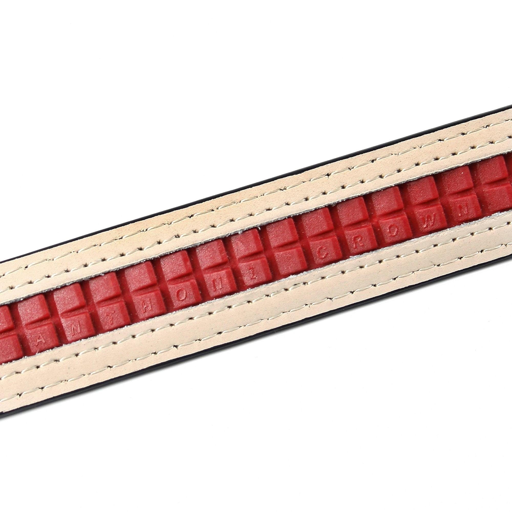 Ledergürtel ANTHONI CROWN, Damen, Gr. 80, schwarz, Leder, unifarben, Gürtel Ledergürtel, mit Glaskristallen besetzter Schließe, Bicolor-Optik 3