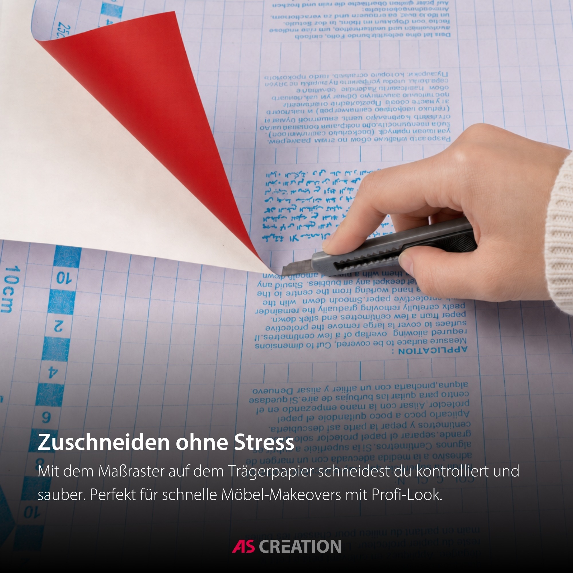 Architects Paper Möbelfolie »Architects Paper Möbelfolie Uni selbstklebend« Selbstklebende PVC-Folie in Uni-Optik mit Schneidraster