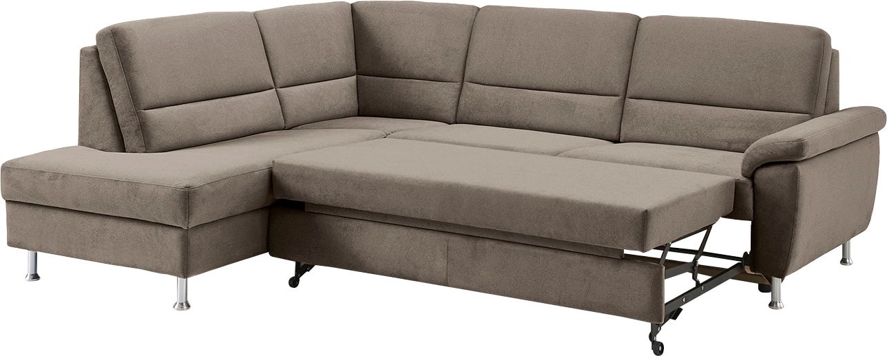 CALIZZA INTERIORS Ecksofa »Onyx L-Form«, Ottomane links oder rechts, wahlweise mit Bettfunktion, Breite 257 cm