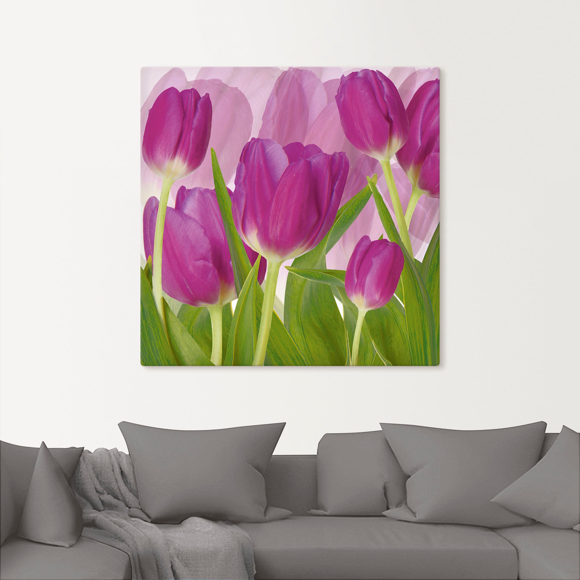 Artland "Tulpenfeld lila" Blumen 1 Stk. tlg. als Alubild, Leinwandbild in v günstig online kaufen