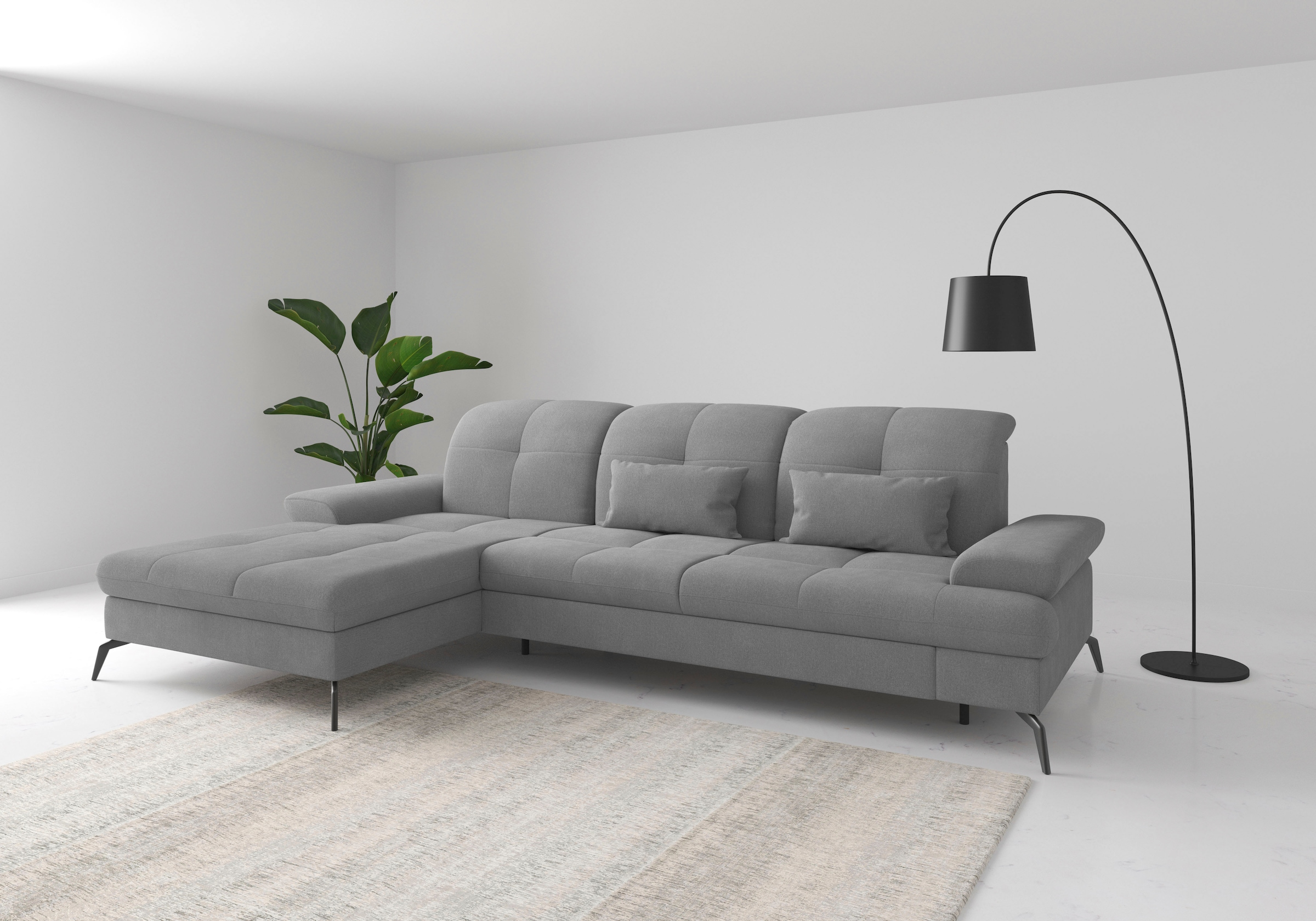 sit&more Ecksofa "Amica, L-Form, inkl. Sitztiefenverstellung & Armteilverstellung" wahlweise mit Schlaffunktion, Bettkasten und Kopfteilverstellung