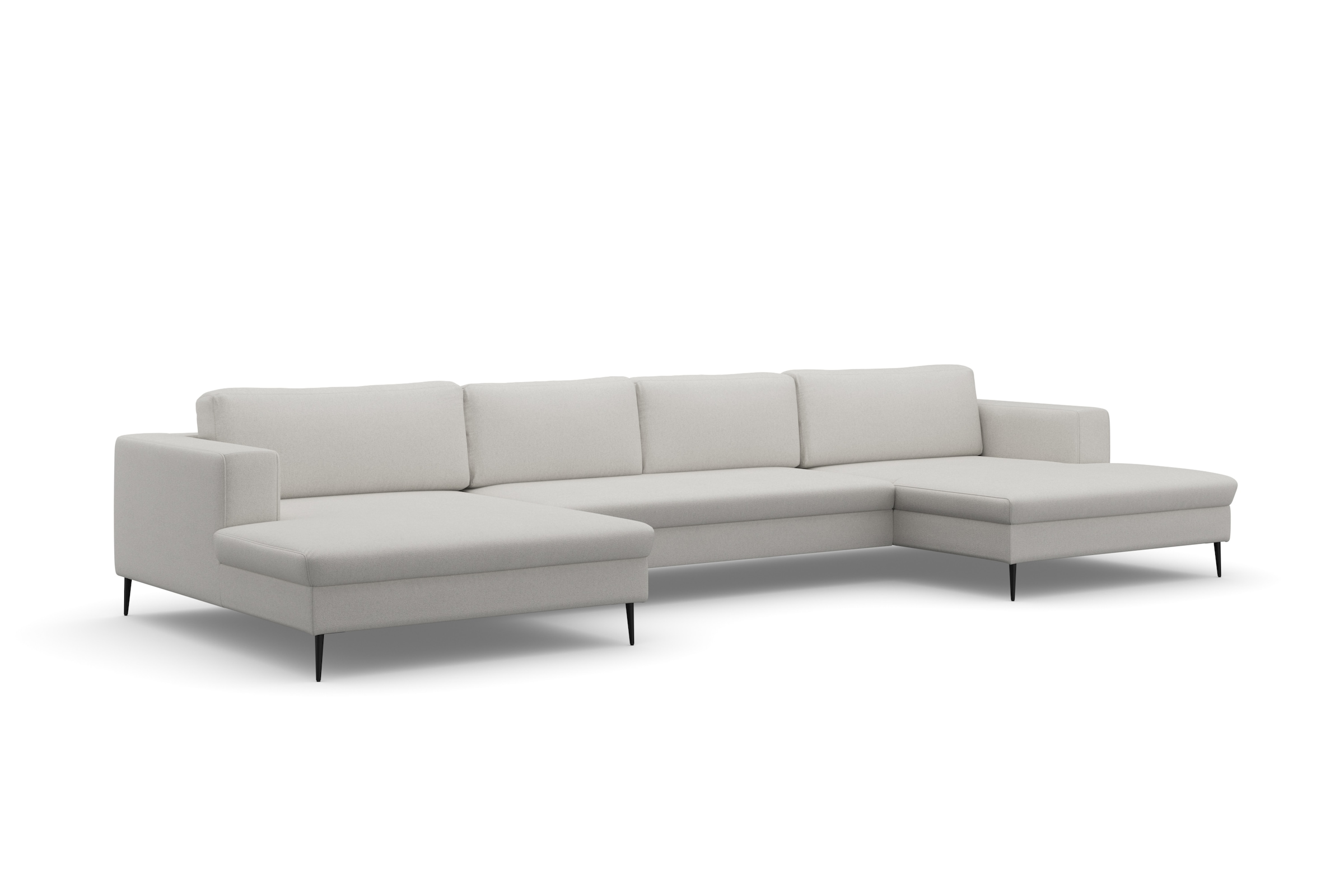 DOMO collection Wohnlandschaft »Modica U-Form«, XXL, in moderner Optik mit, 2 großzügigen Recamieren, auch in Cord