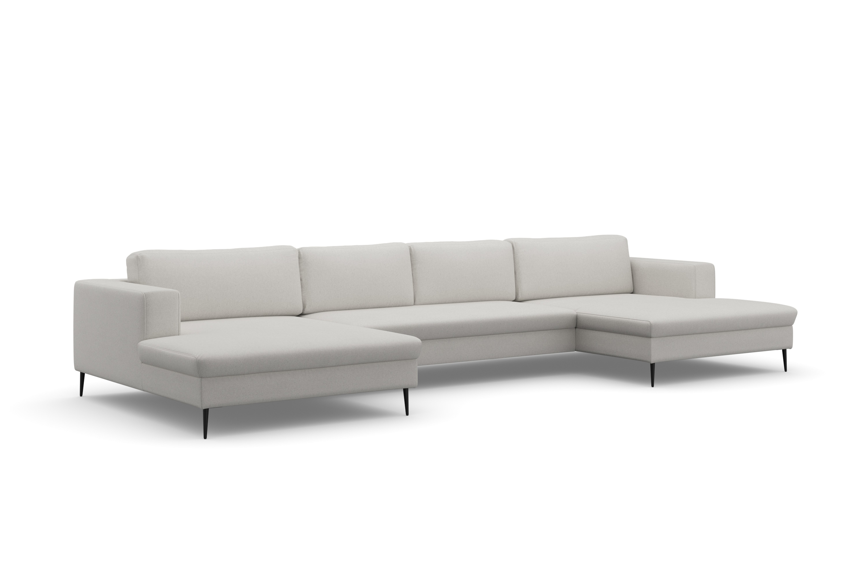 Thumbnail - DOMO collection Wohnlandschaft "Modica U-Form aktuelles, kubisches Design mit 2 Recamieren, viel Platz" XXL, in moderner...