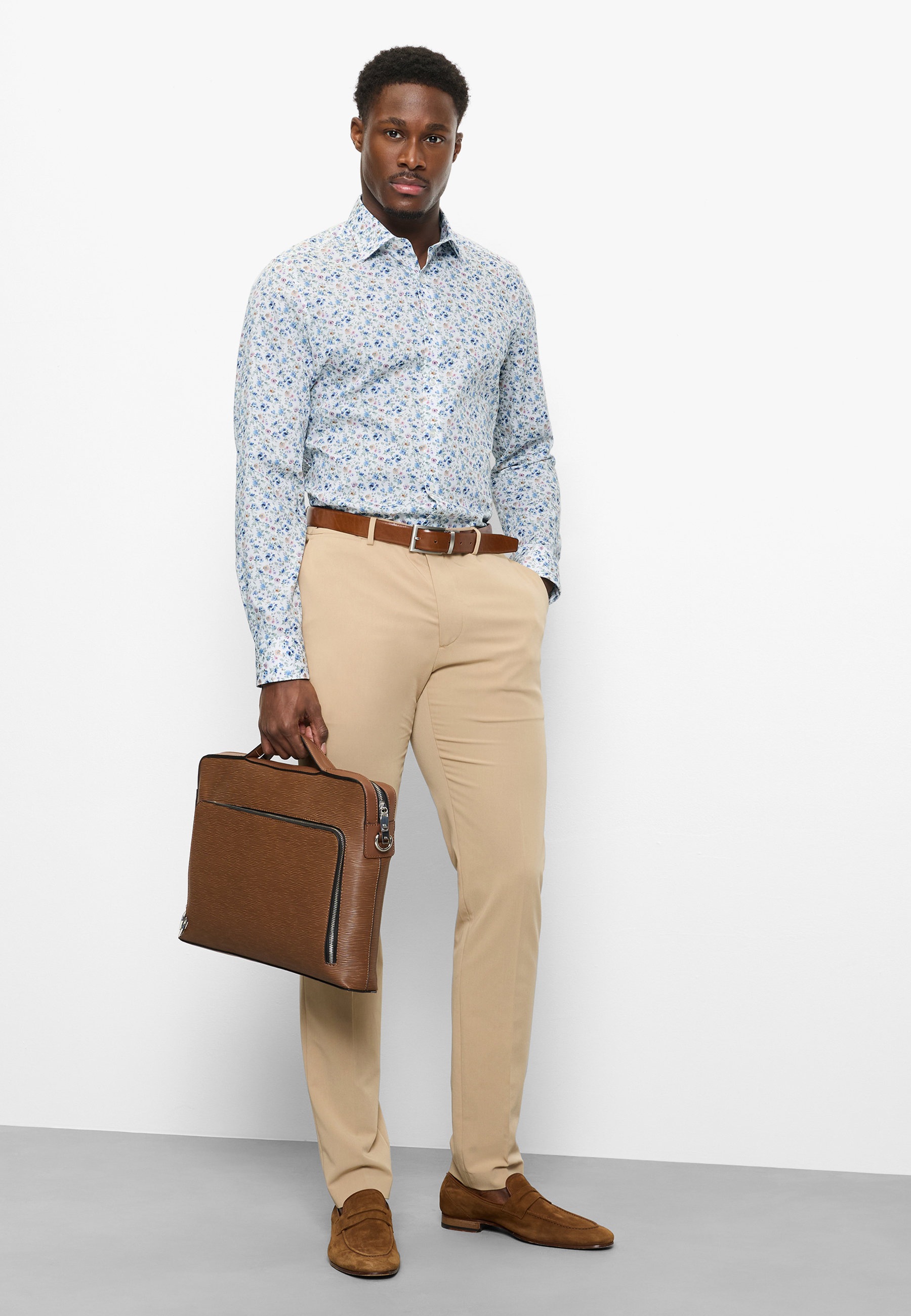 OLYMP Level Five Body Fit Men's Dress Shirt White 39 5