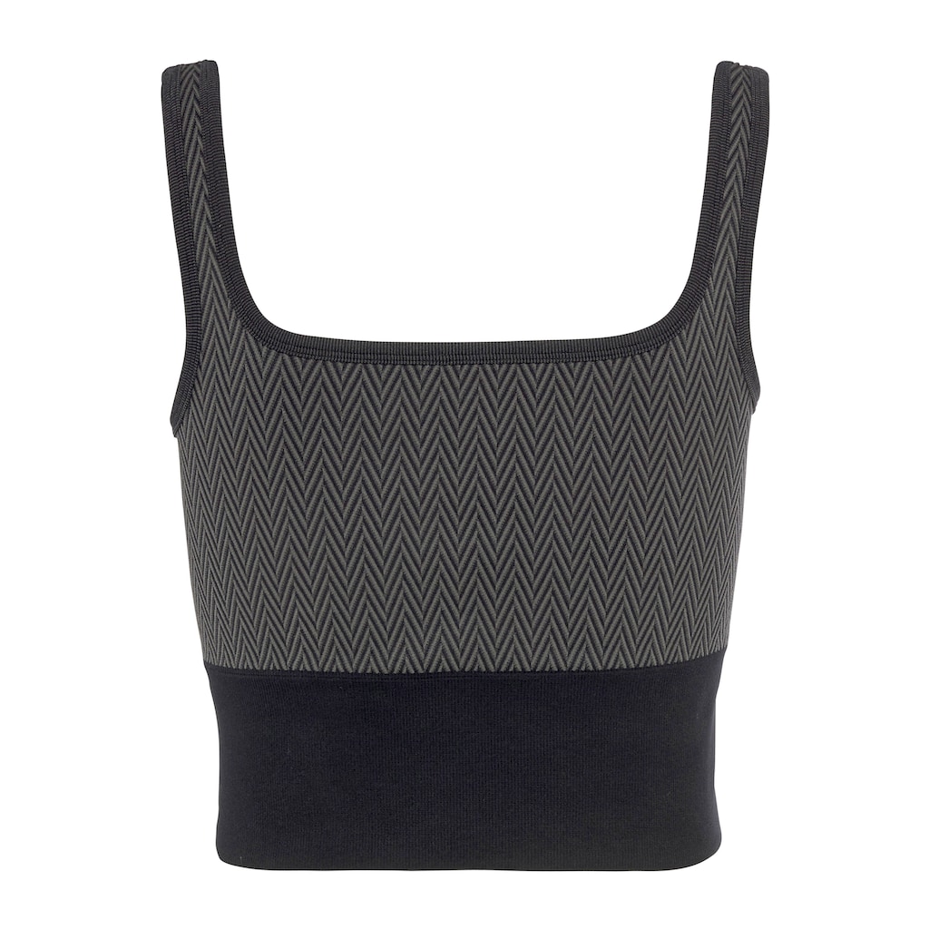 Vivance active Crop-Top »-Sporttop«, mit breitem Bündchen und Jacquardmuster