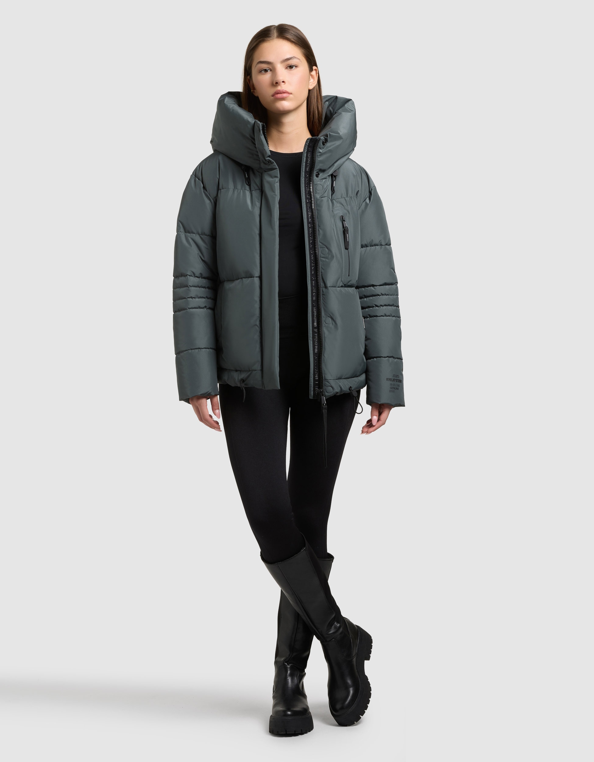 khujo Steppjacke »PEEKE2 WITH GLOVES« mit Kapuze