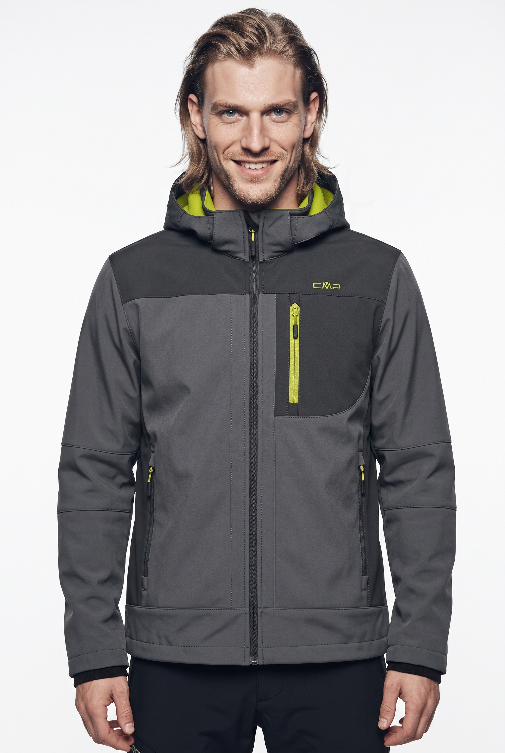 CMP Softshelljacke »MAN JACKET ZIP HOOD« mit Kapuze mit Eingrifftaschen und Brusttasche, windabweisend, atmungsaktiv