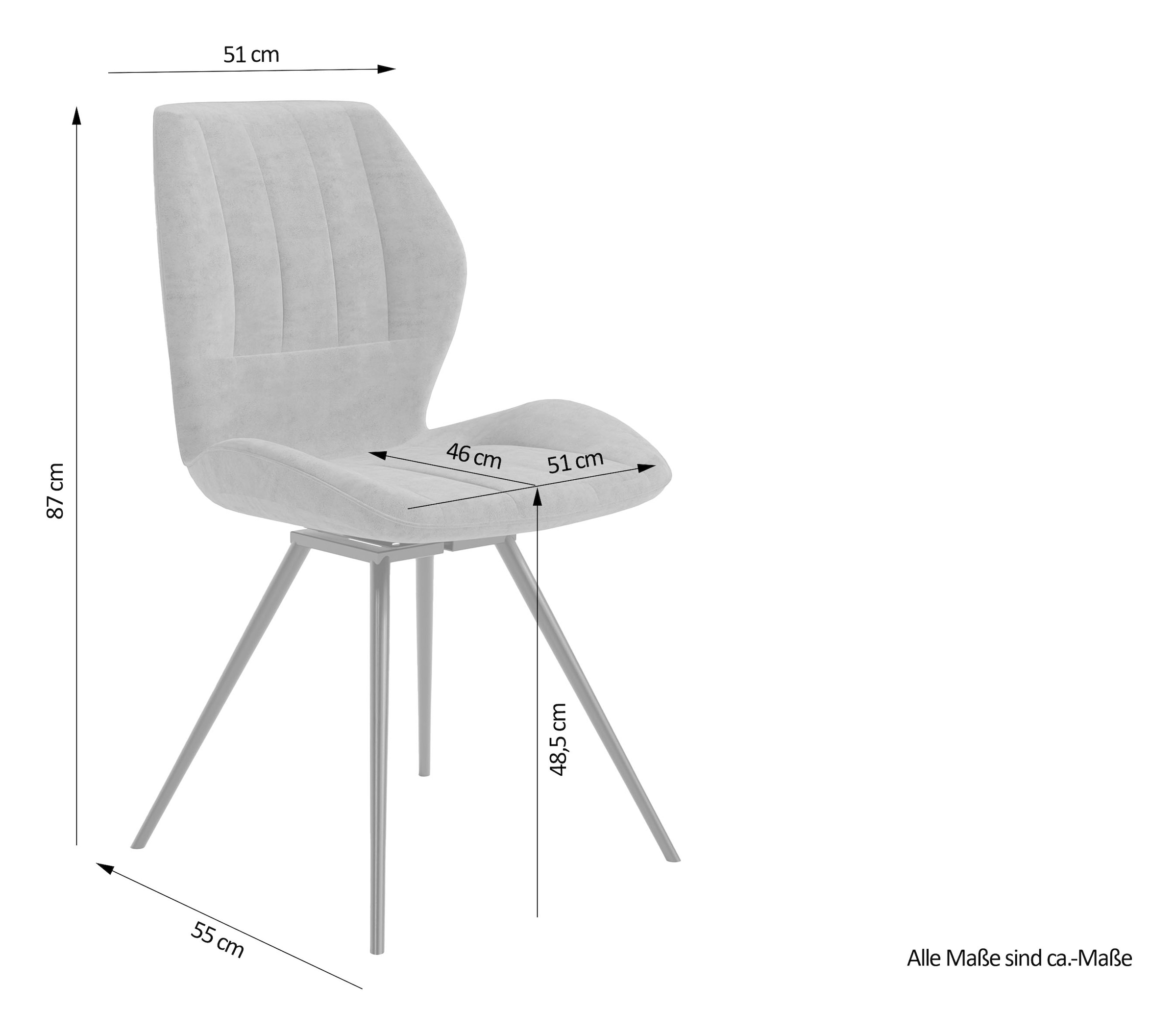 byLIVING Esszimmerstuhl »Manhattan 2er-Set«, (Set), 2 St., Microfaser VINTAGE, drehbarer Stuhl mit modernem Mikrofaserbezug