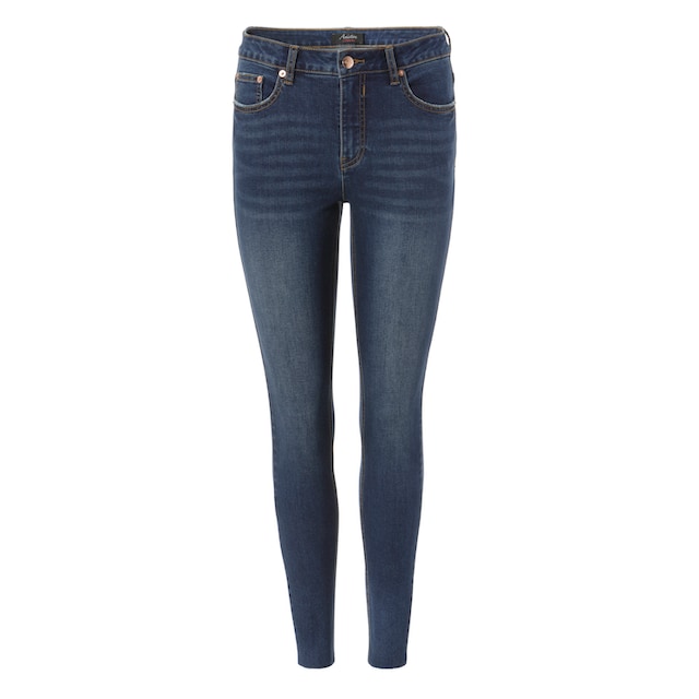Aniston CASUAL Skinny-fit-Jeans, regular waist - mit ausgefransten  Beinabschluss online bestellen | BAUR