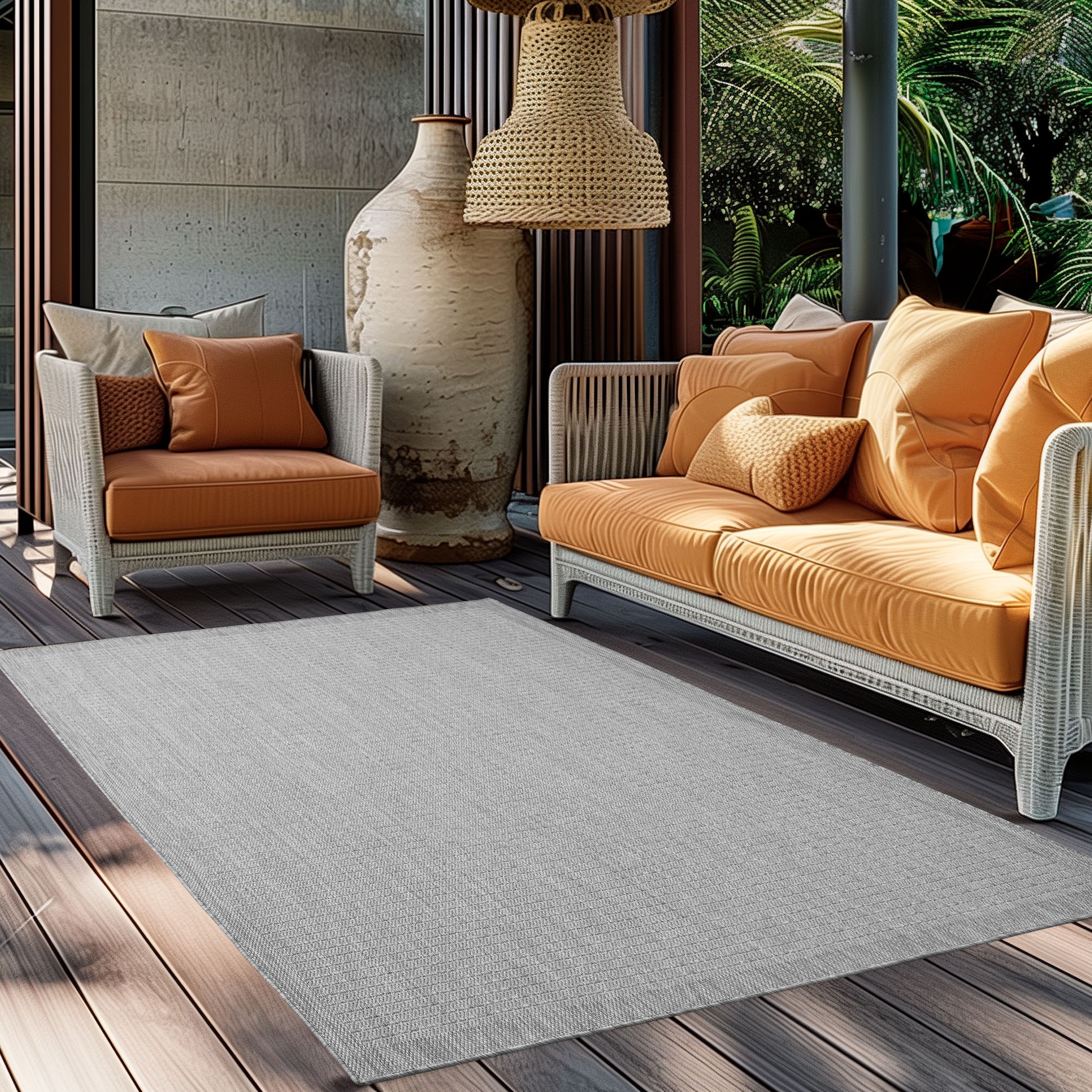 Ayyildiz Teppiche 1100000002199 "GIZA 1410, auch als Läufer und Rund" rechteckig 3 mm Höhe Läufer, In- und Outdoor, Wetterfest, Wasserabweisend, robust