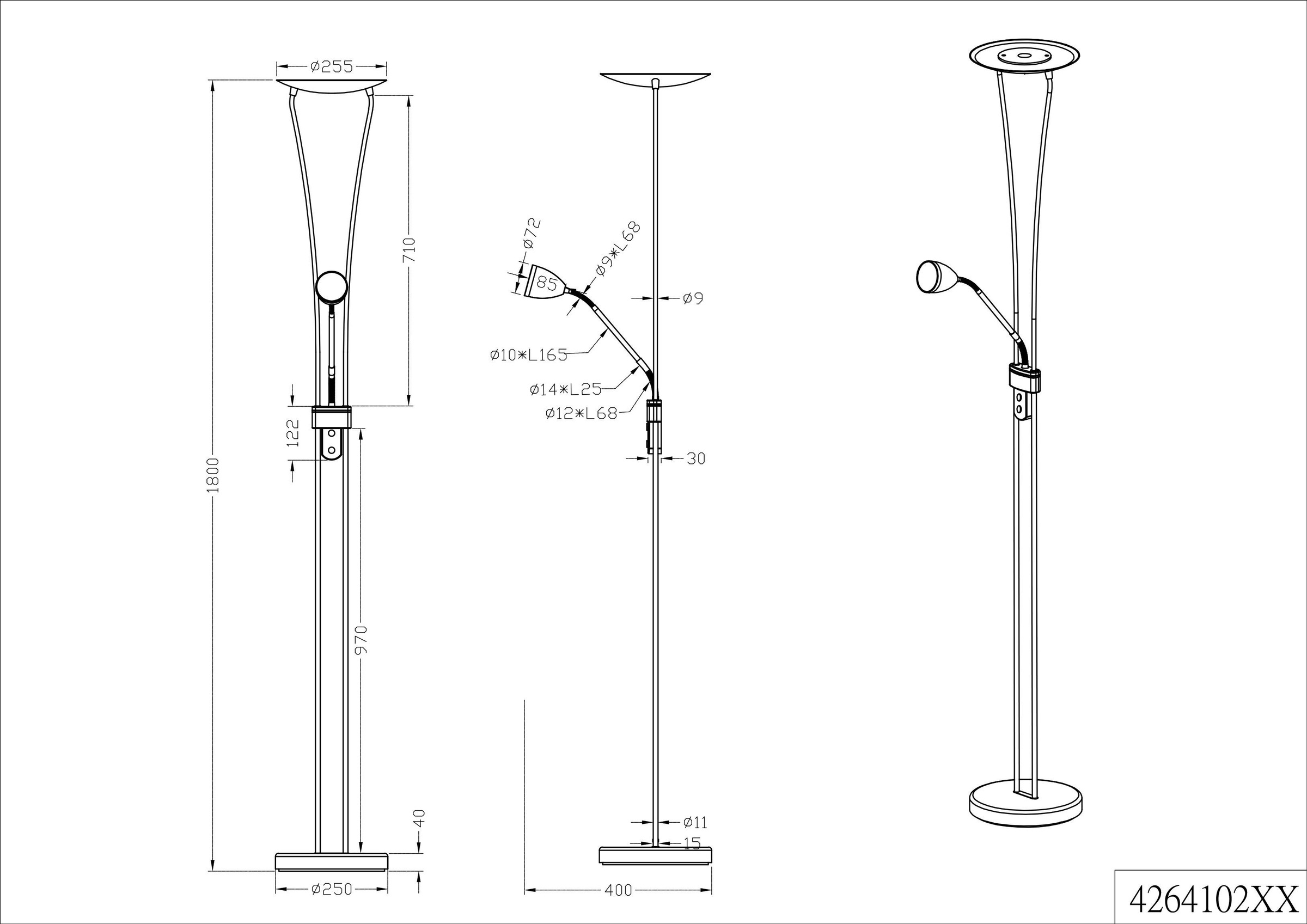 | Deckenfluter LED-Deckenfluter Leuchten,LED Lesearm mit TRIO BAUR