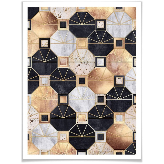 Wall-Art Poster »Gold Schwarz abstrakt«, Schriftzug, (1 St.) bestellen |  BAUR