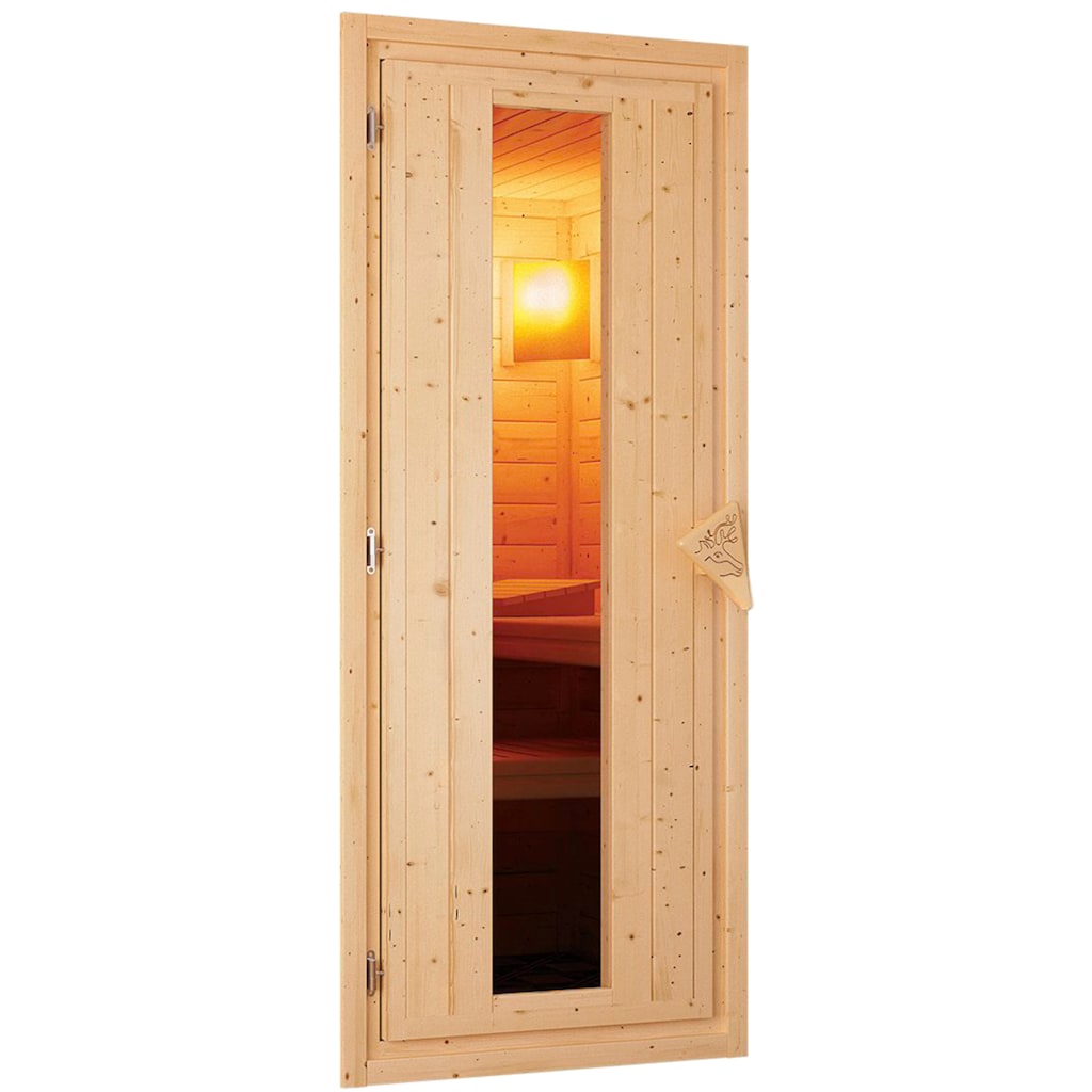 Karibu Sauna »Nanna«, (Set), 3,6-kW-Bio-Plug & Play Ofen mit externer Steuerung