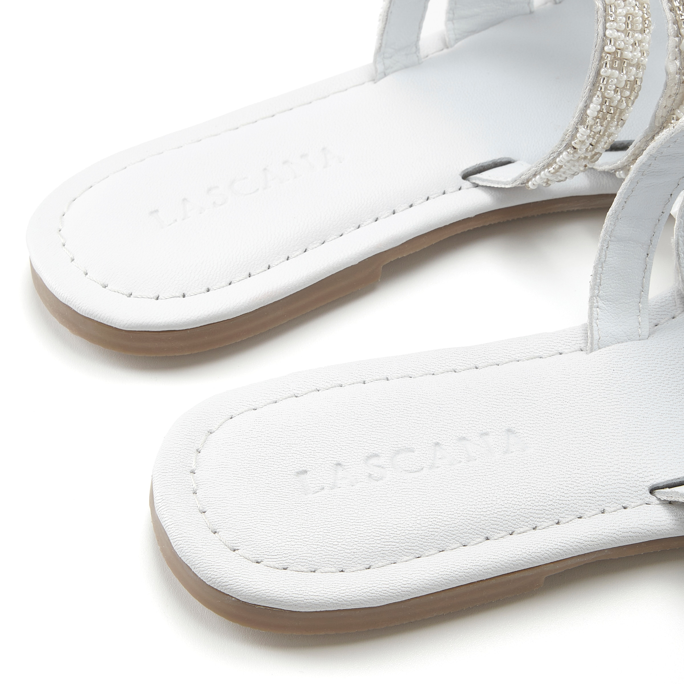 LASCANA Pantolette »Sandale, Sommerschuh, Mule,«, mit aufwendig verzierten Riemchen