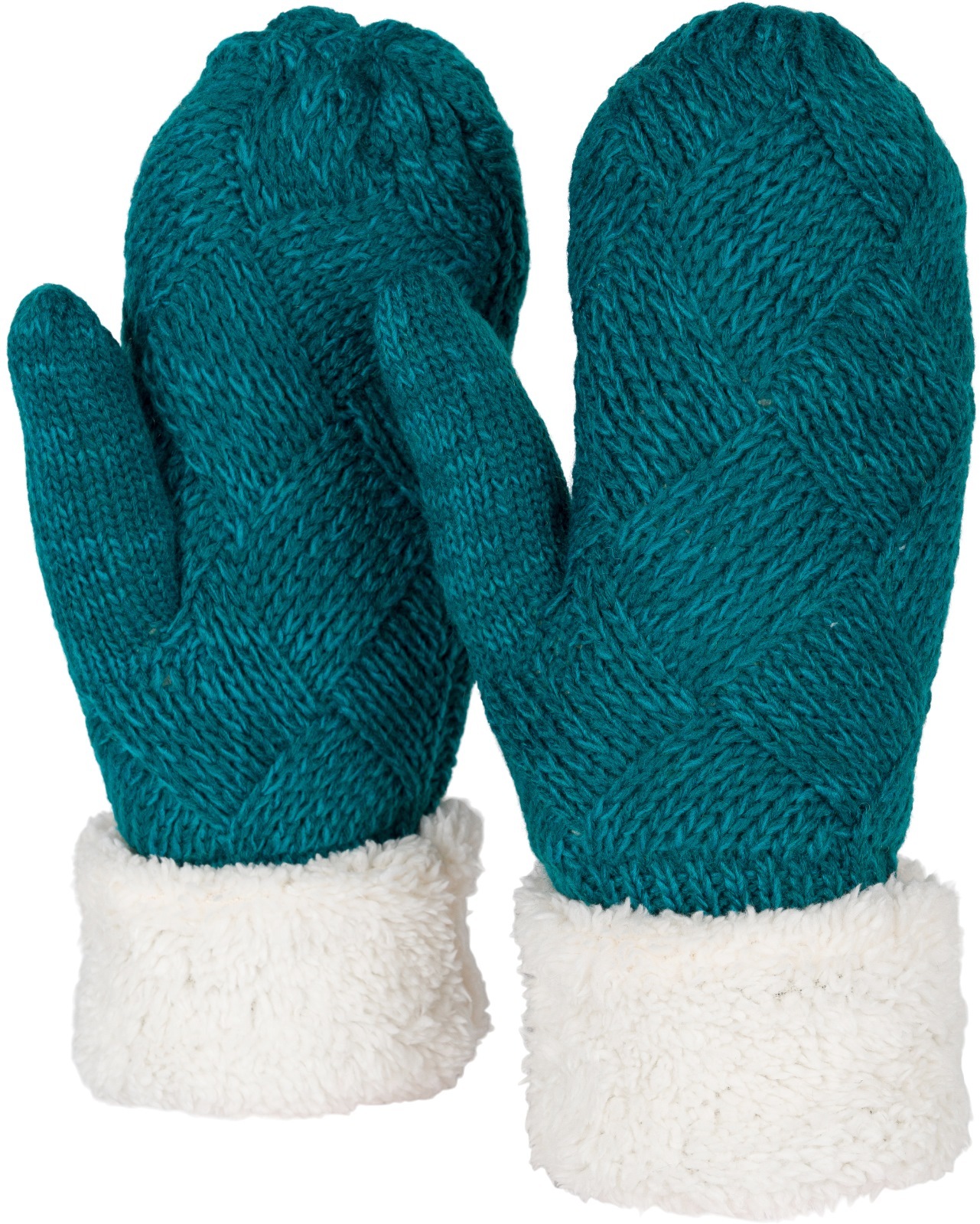 styleBREAKER Fäustlinge "Strickhandschuhe Fäustlinge mit Rauten Muster und Fleece" 1 Stk.