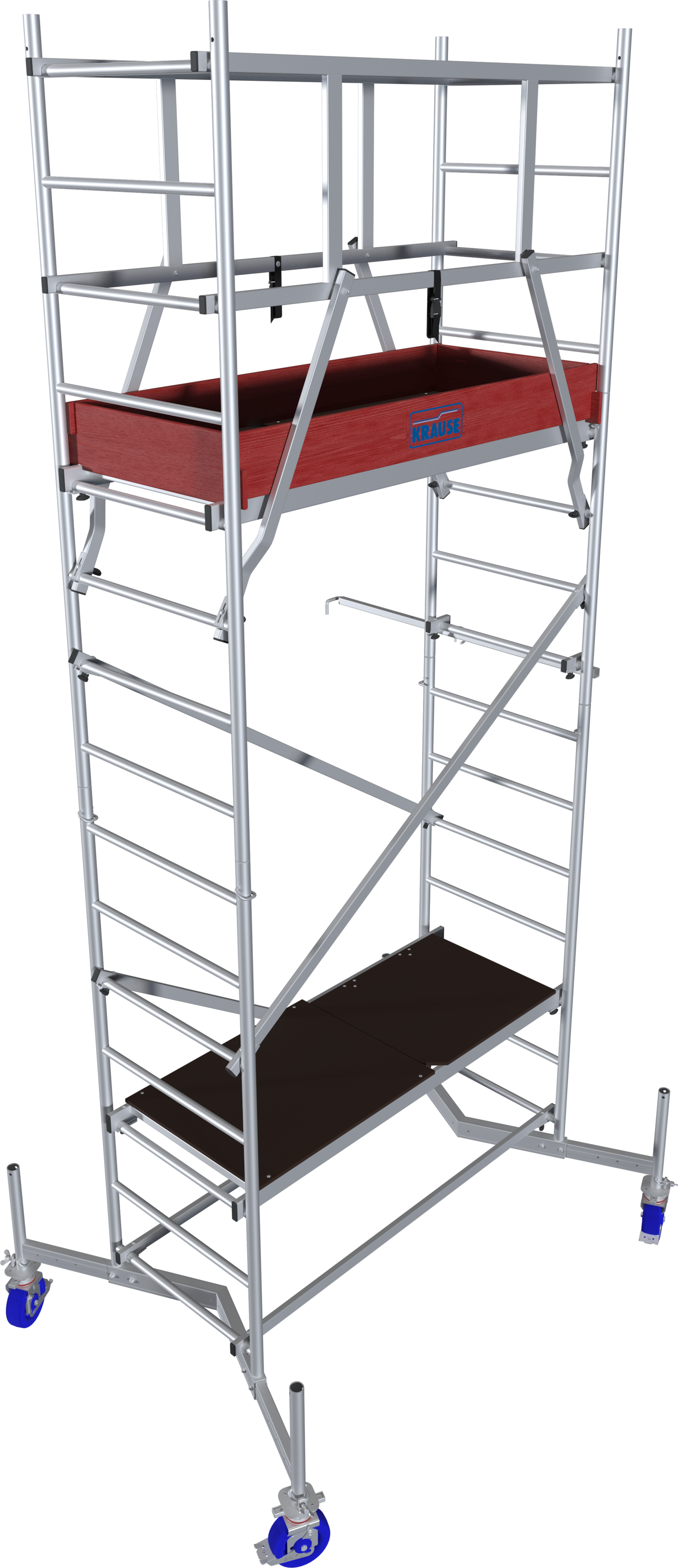KRAUSE Arbeitsgerüst "ClimTec System" Set, Komplettgerüst, inkl. 1 Aufstockung und Fahrrollensatz