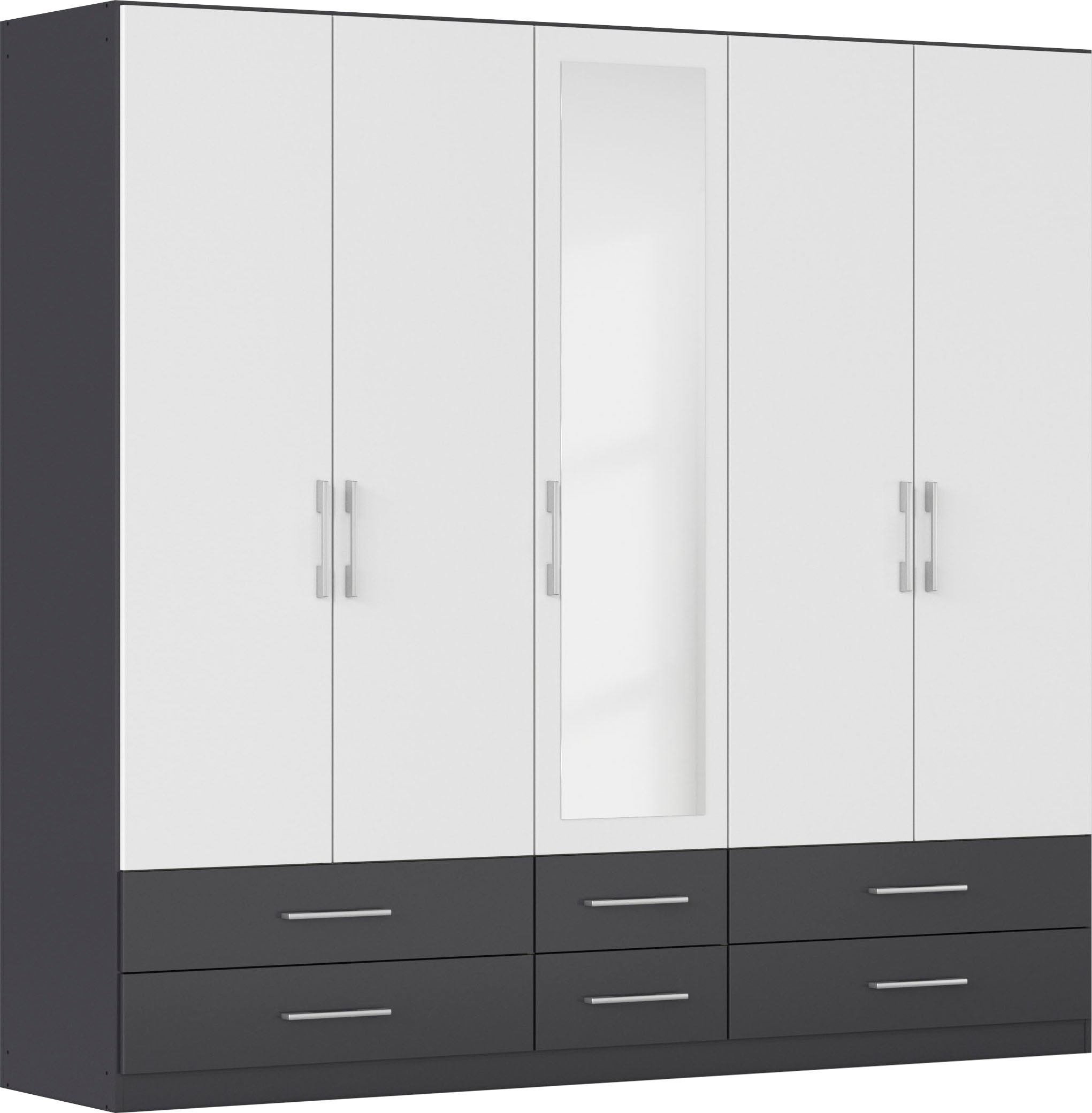 rauch Kleiderschrank "Schrank Garderobenschrank Mehrzweckschrank Schlafzimmer HERSBRUCK" 3 verschiedene Ausstattungen BASIC/CLASSIC/PREMIUM (inkl. SOFT-CLOSE), mit großzügigen Schubladen sowie Spiegeltüren MADE IN GERMANY