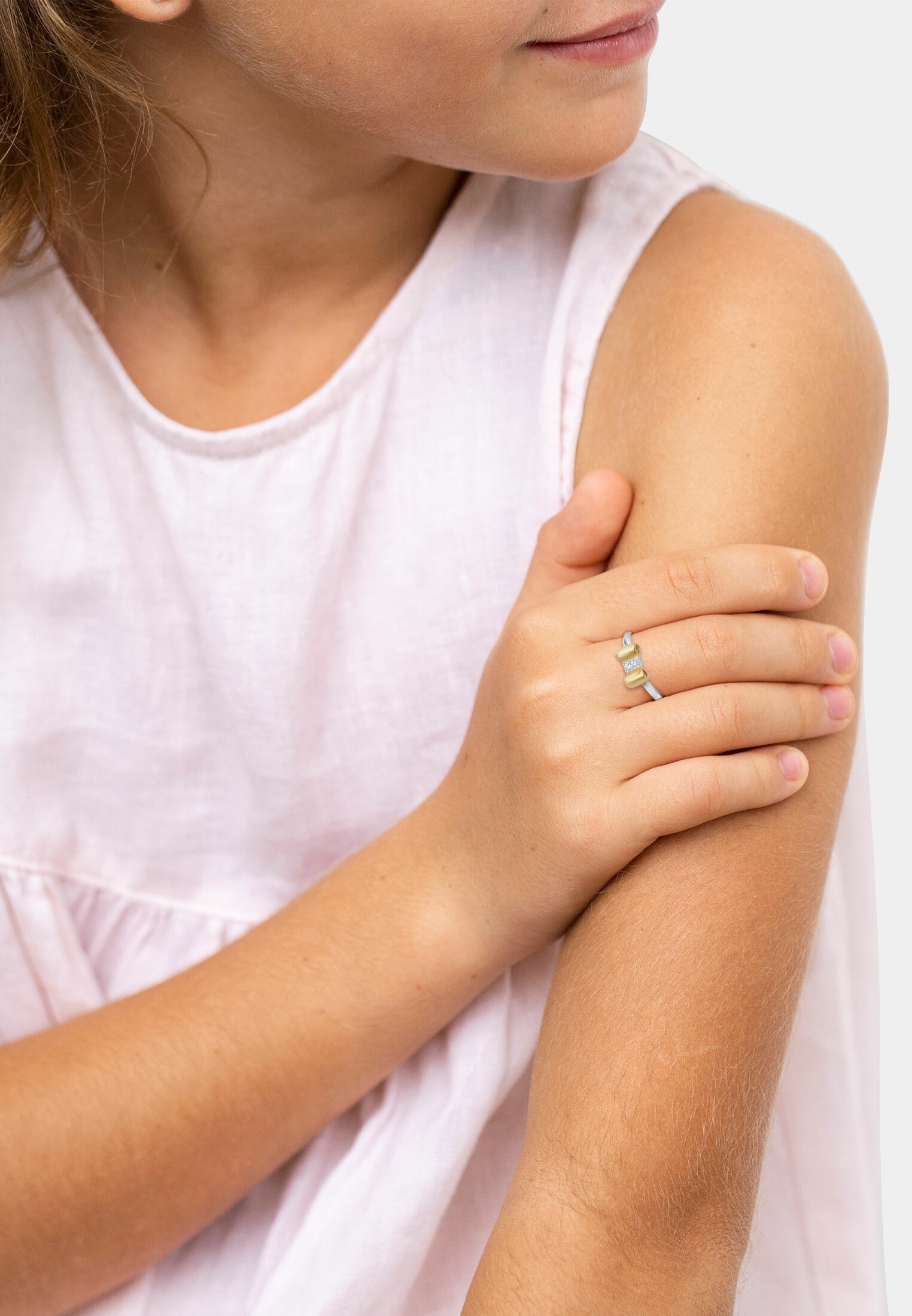 Elli Fingerring »Kinder Schleife Kristalle 925 Silber«