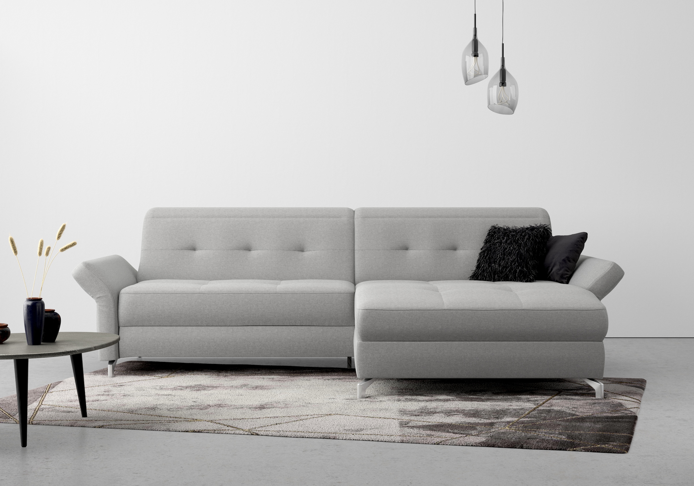 Home affaire Ecksofa "Maredo L-Form" Federkern, wahlweise auch mit Kopfteil günstig online kaufen