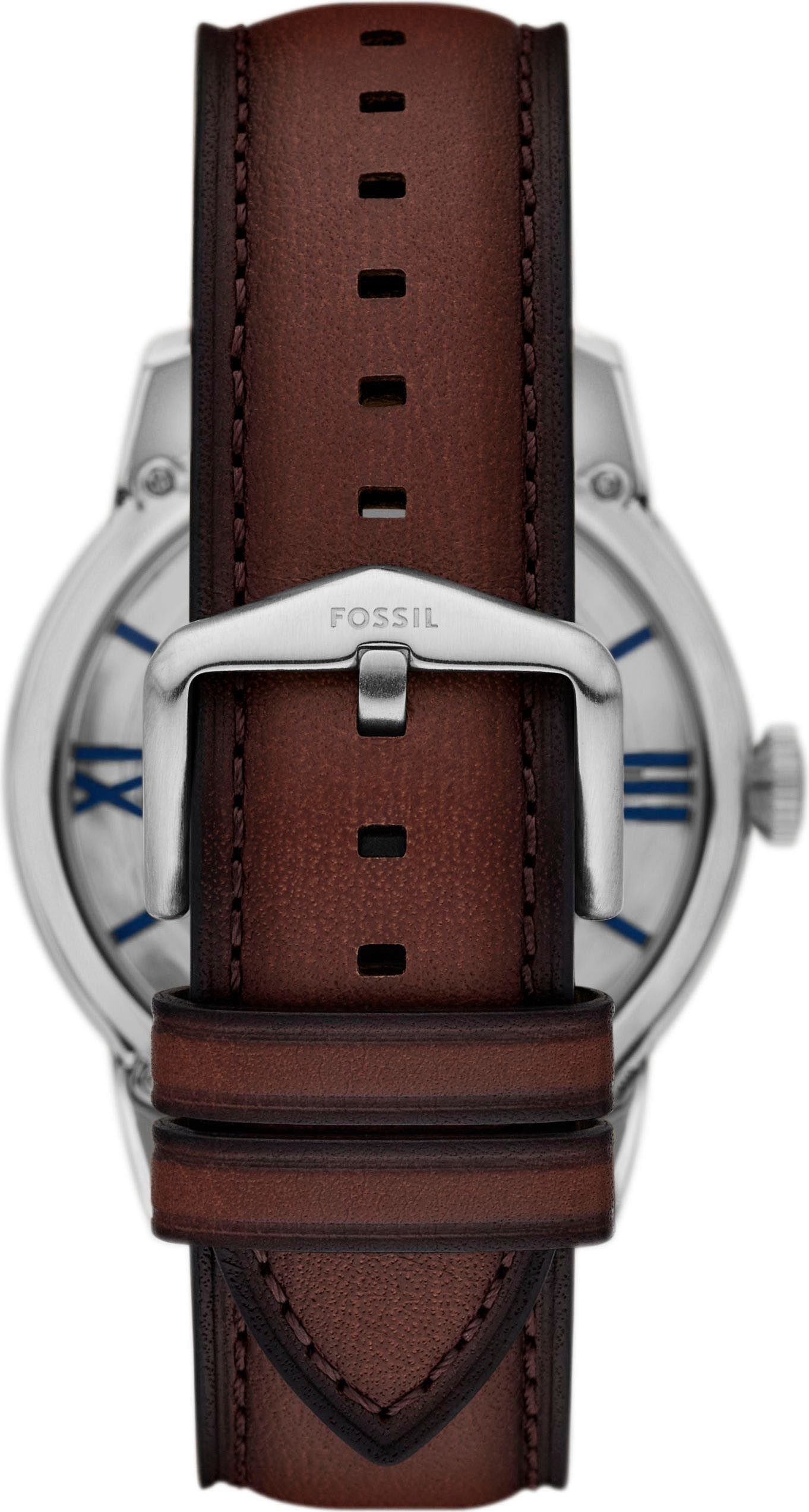 Fossil Automatikuhr »TOWNSMAN Automatic«, Armbanduhr, Herrenuhr, Mechanische Uhr, Lederarmband, analog