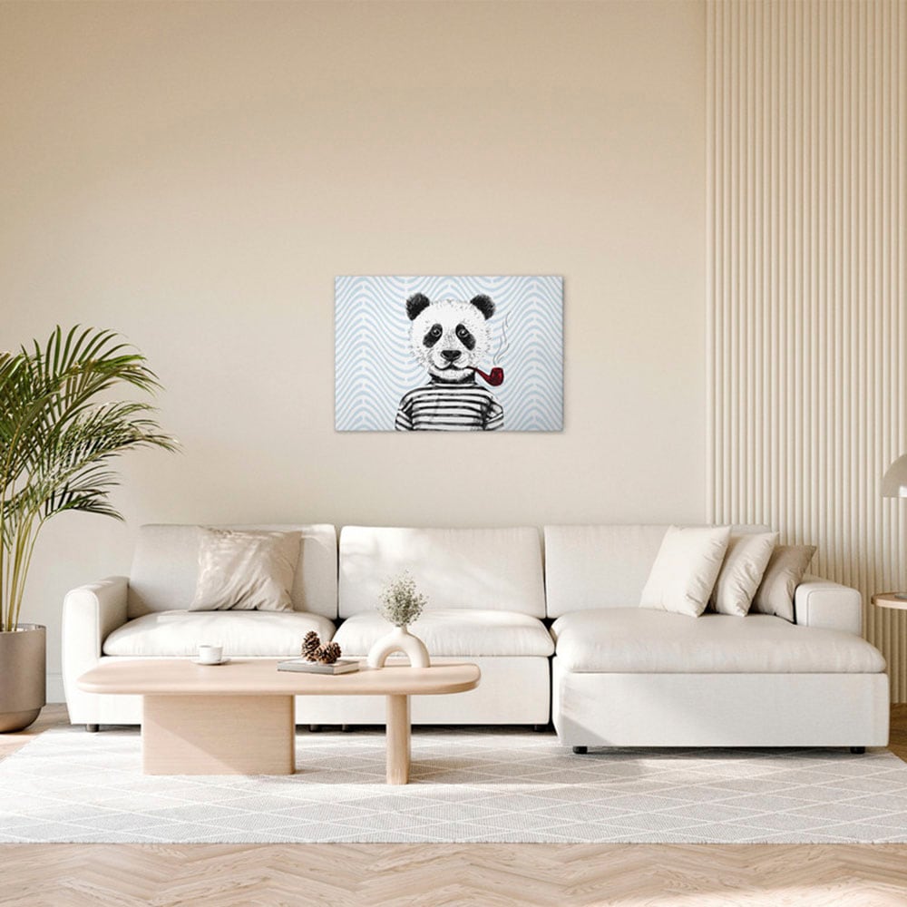 A.S. Création Leinwandbild "Modern Panda 1 - Wandbild Blau Weiß Keilrahmen günstig online kaufen