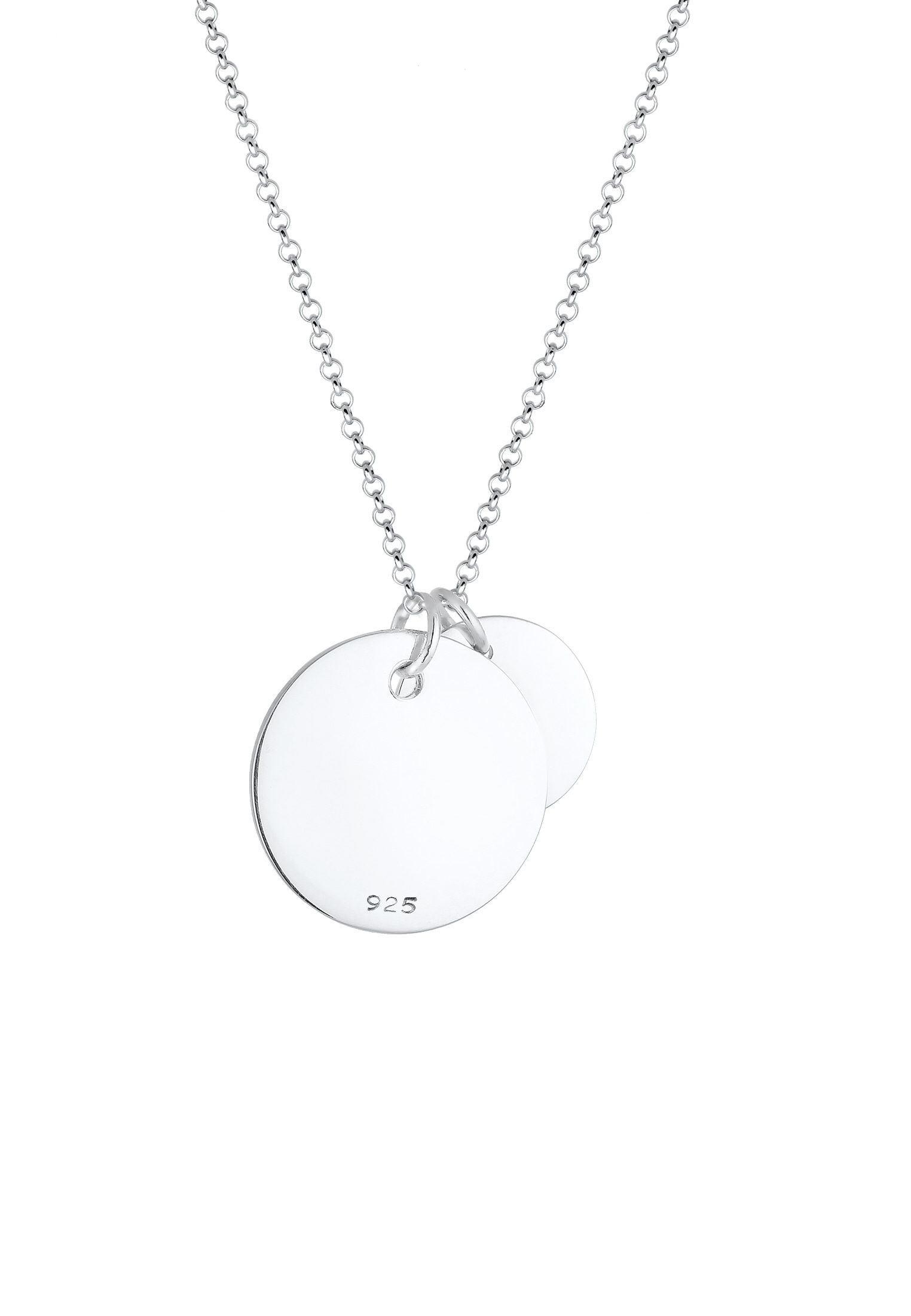 Elli Kette mit Anhänger »Duo Erbskette Plättchen Kreis Brushed 925 Silber«