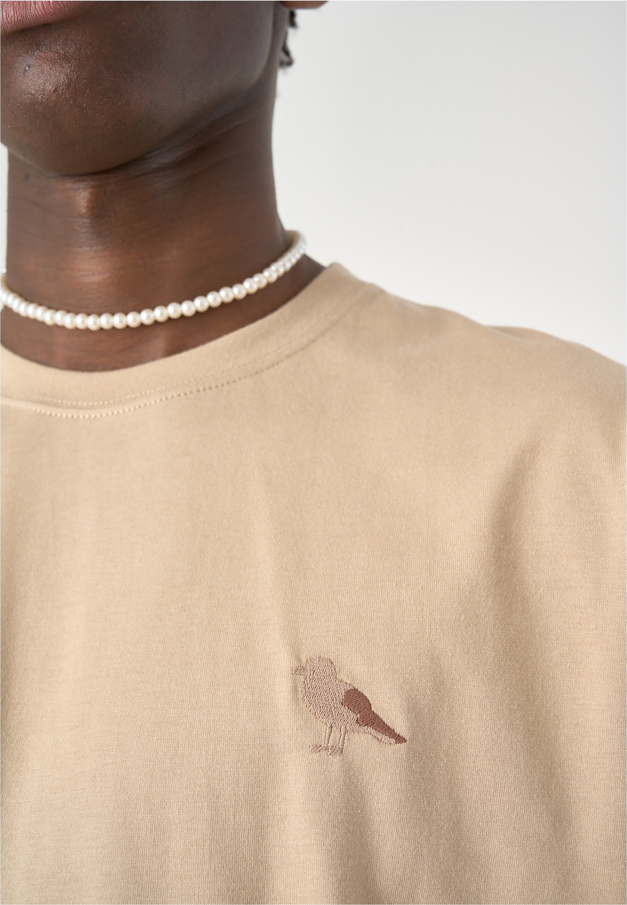 Cleptomanicx T-Shirt »Embroidery Gull Mono«, mit lockerem Schnitt