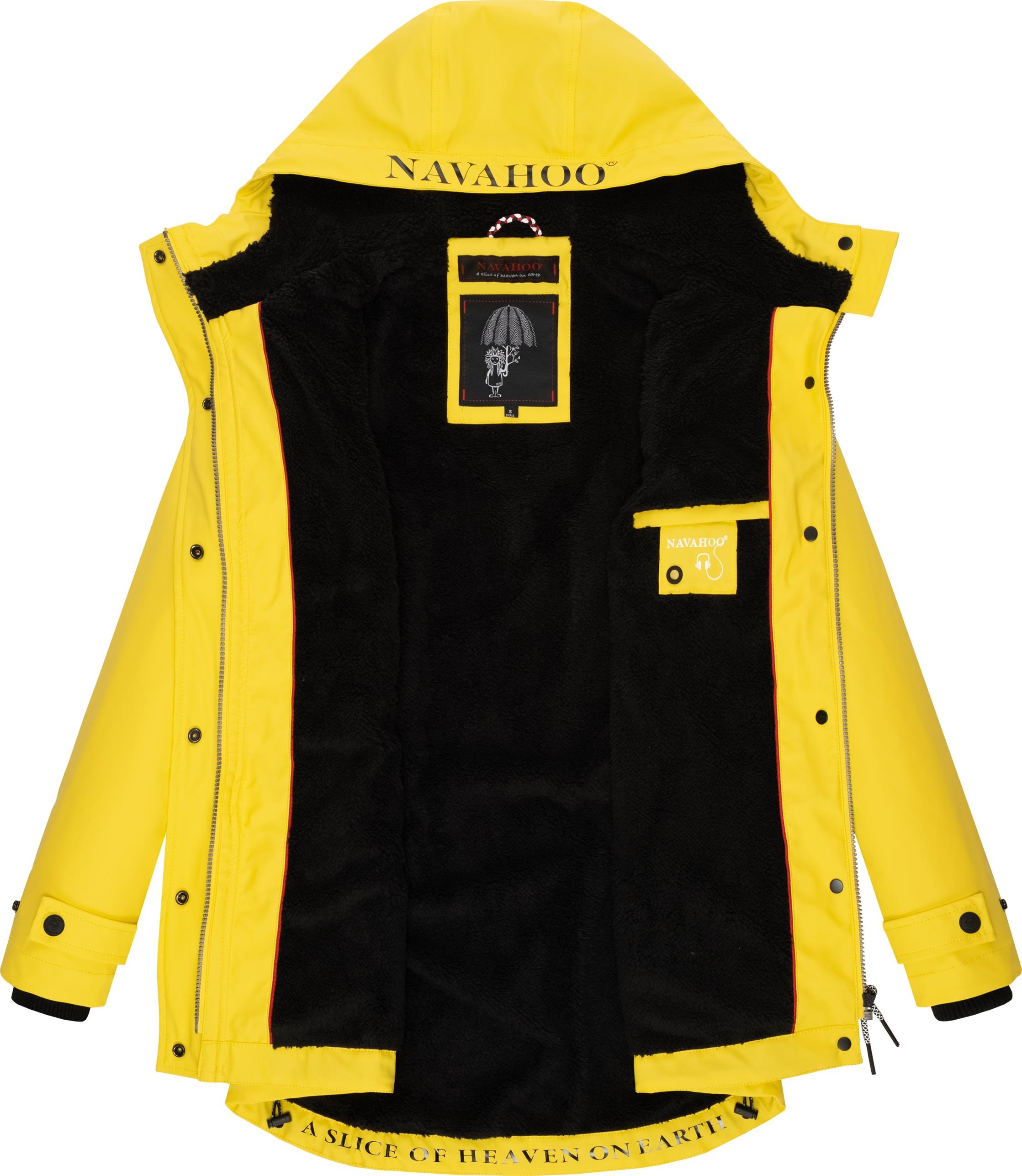 Navahoo Regenjacke »Lindraa«, mit Kapuze, stylische wasserdichte Outdoorjacke mit Teddyfell