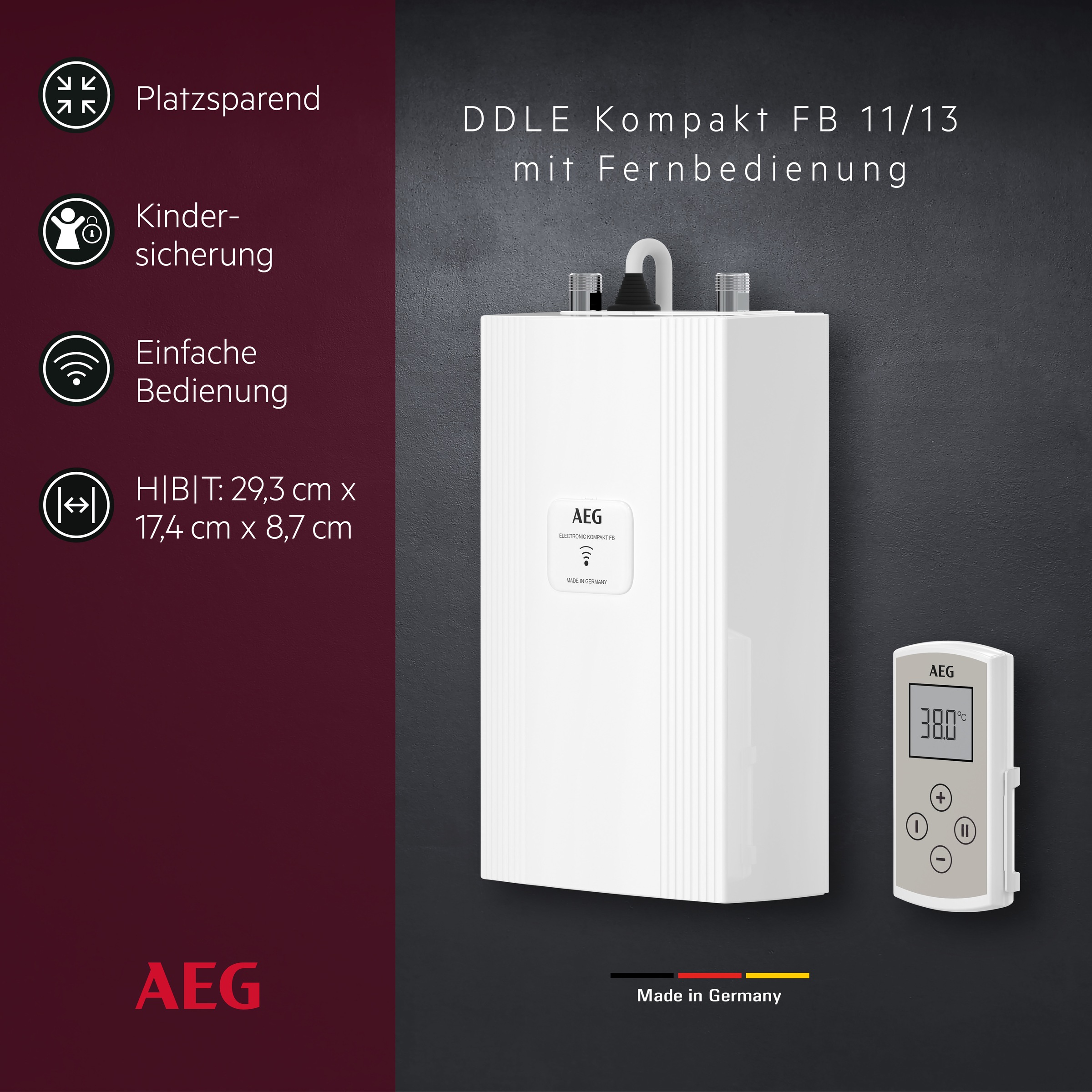 AEG Haustechnik Kompakt-Durchlauferhitzer "DDLE Kompakt FB" 11/13 kW umscha günstig online kaufen
